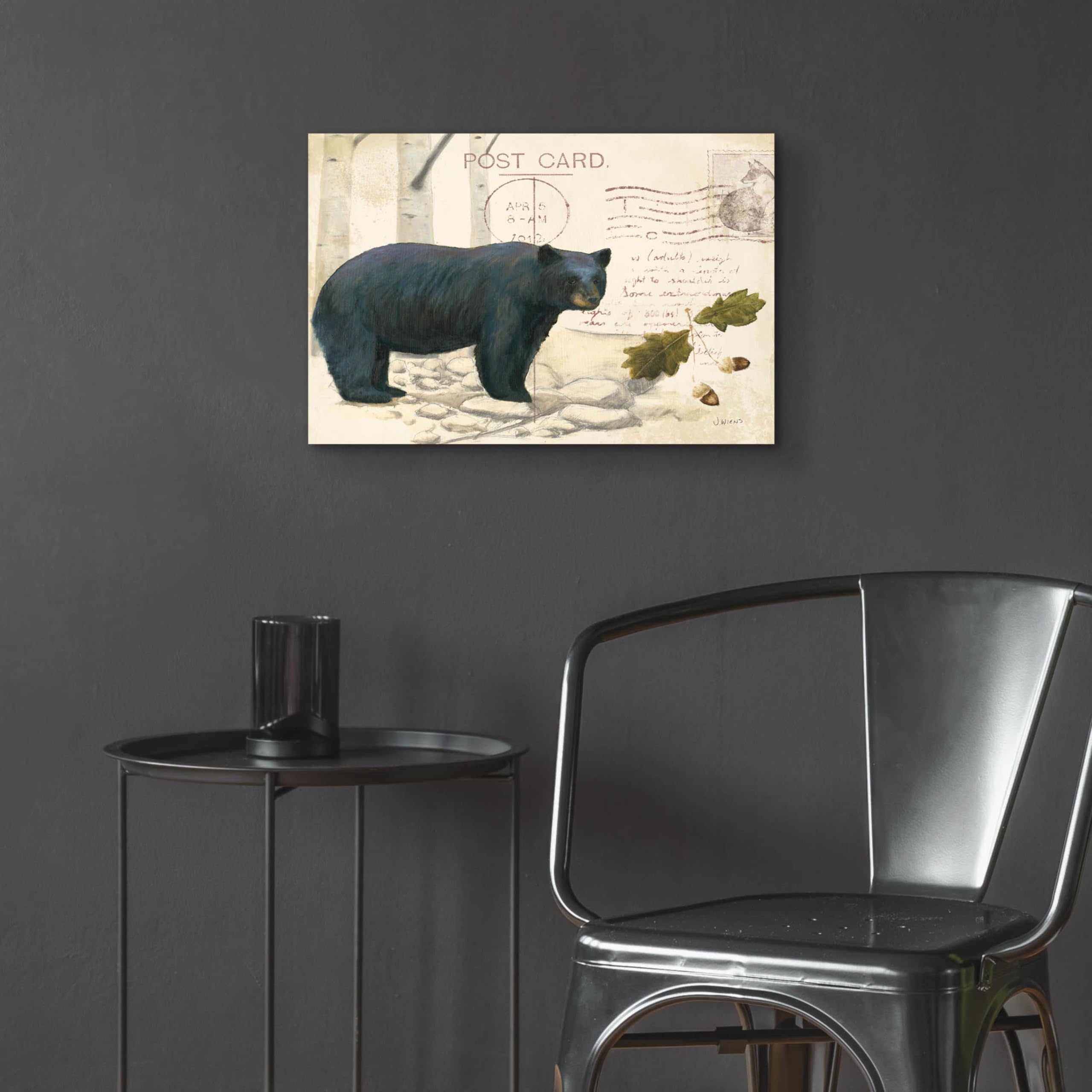 Northern Wild Bear Acrylic Glass Wall Art by James Wiens - 24x16 Inches Modern Wildlife Painting for Living Room, Office & Cabin Decor