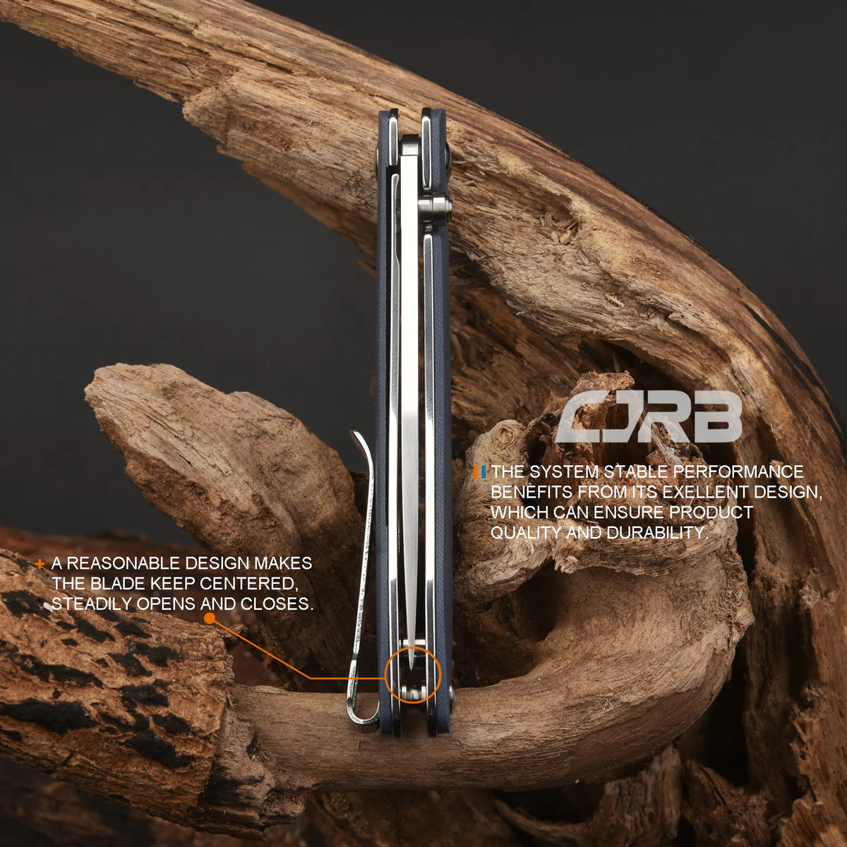 CJRB 1917 GYC Ria Linerlock Folding Knife - Satin Drop Point Blade, Gray G10 Handle - EDC Pocket Knife for Camping, Hiking & Outdoor Adventures