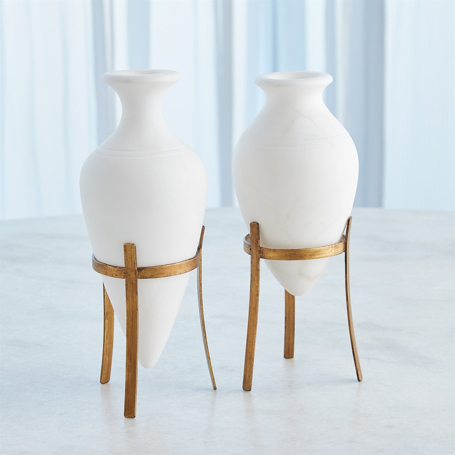 Large White Alabaster Amphora Vase - Elegant Home Decor for Living Room, Dining Table & Wedding Centerpieces