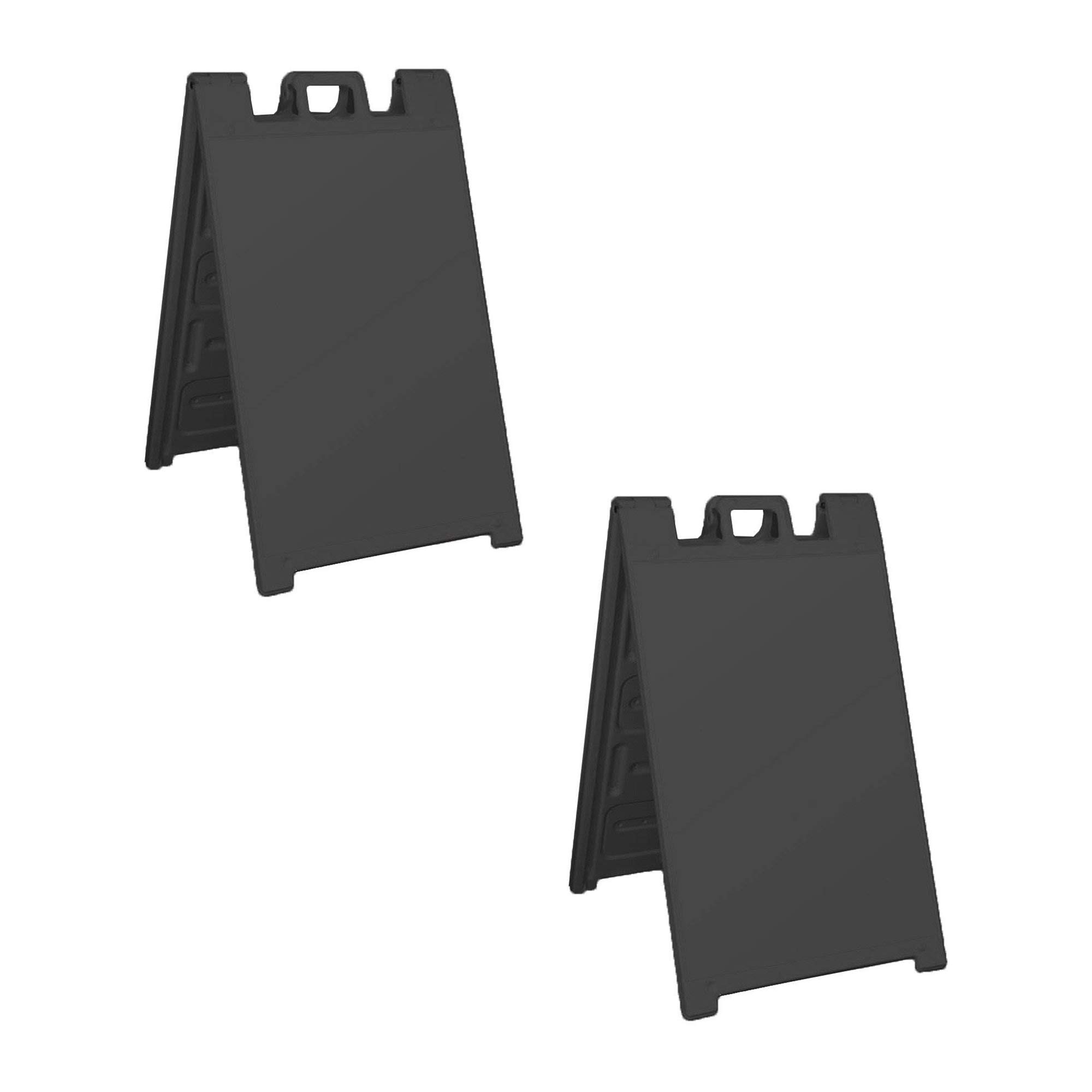 Portable Folding Plastic A-Frame Sign Stand for Stores - 2 Pack Black | Sidewalk Advertising, Business Promotion, Outdoor Events & Sales