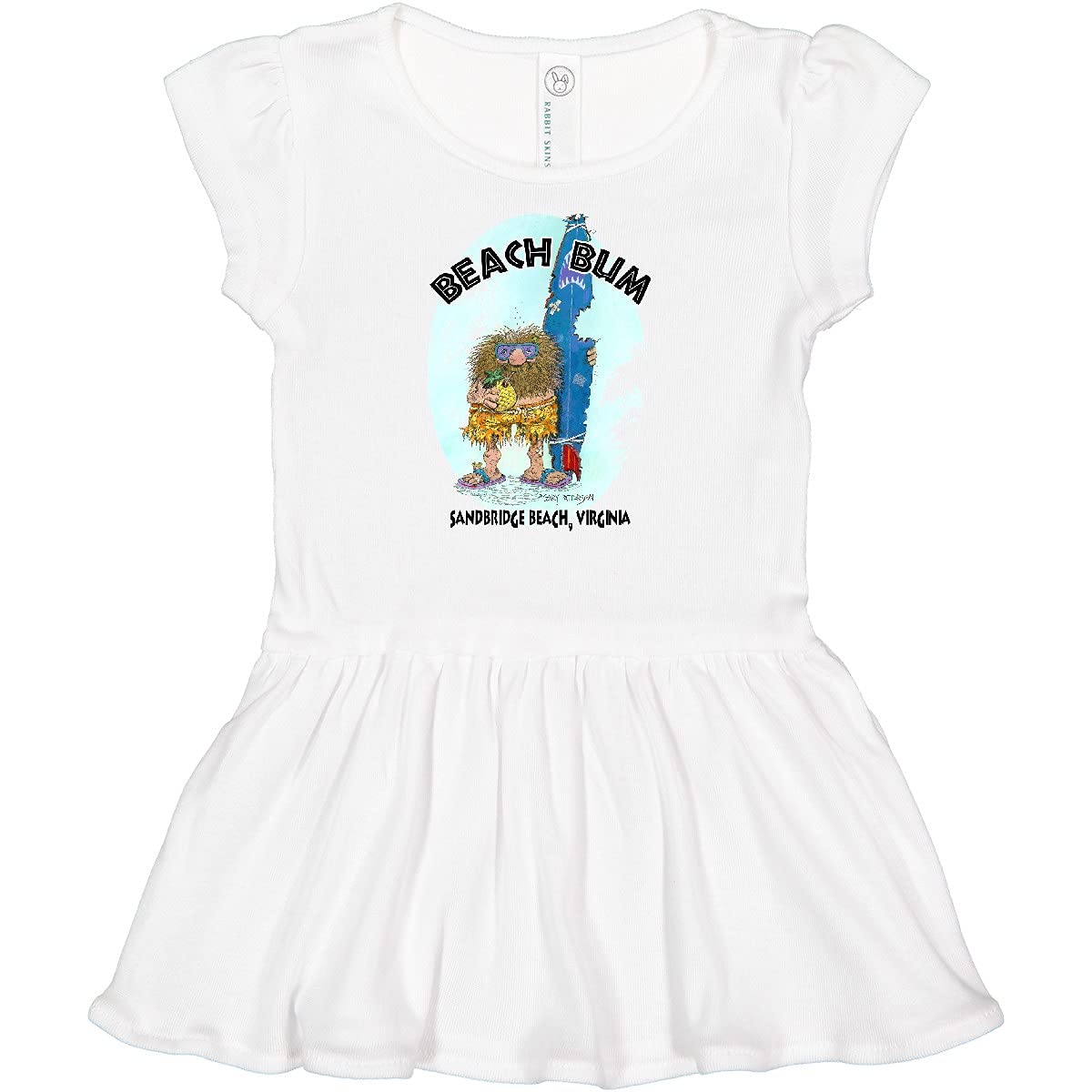 Inktastic Beach Bum Sandbridge Beach Virginia Baby Girl Dress - Gary Patterson Design | Cute Summer Outfit for Beach Vacations & Family Photos