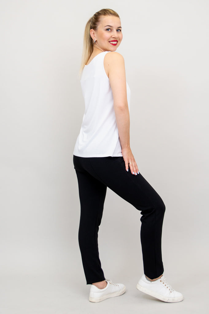Avalon White Bamboo Tank Top - Women's Soft Breathable Casual Shirt for Summer, Yoga, and Outdoor Activities