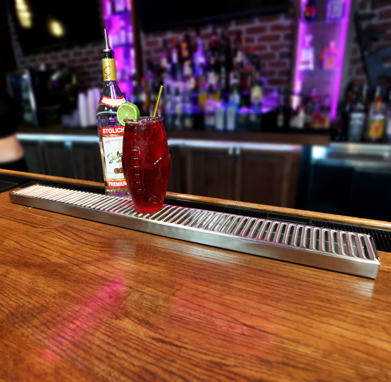 BarConic® 30 Stainless Steel Drip Tray for Commercial Bars & Restaurants - Heavy Duty Bar Sink Drain Cover with Splash Guard - Perfect for Beer Taps, Soda Dispensers & Countertop Protection