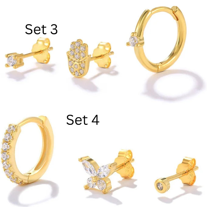 925 Sterling Silver Cartilage Earrings Set - Minimalist Small Hoop & Stud Earrings for Women | HC031 | Perfect for Daily Wear, Gifts & Special Occasions