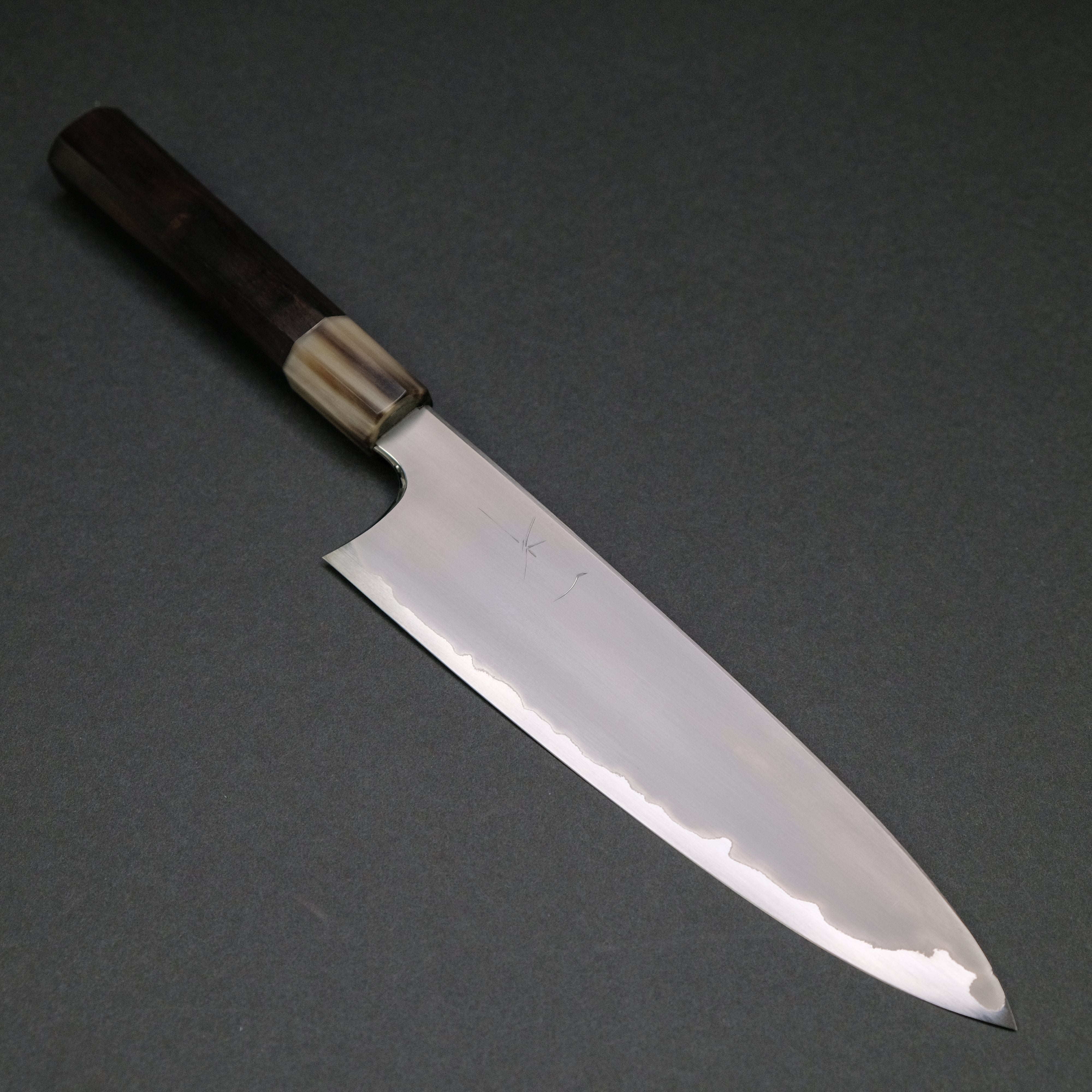 Hitohira Togashi White #1 Stainless Clad Kasumi Gyuto 210mm Japanese Chef Knife with Ebony Handle - Professional Kitchen Tool for Sushi, Meat Cutting & Precision Cooking