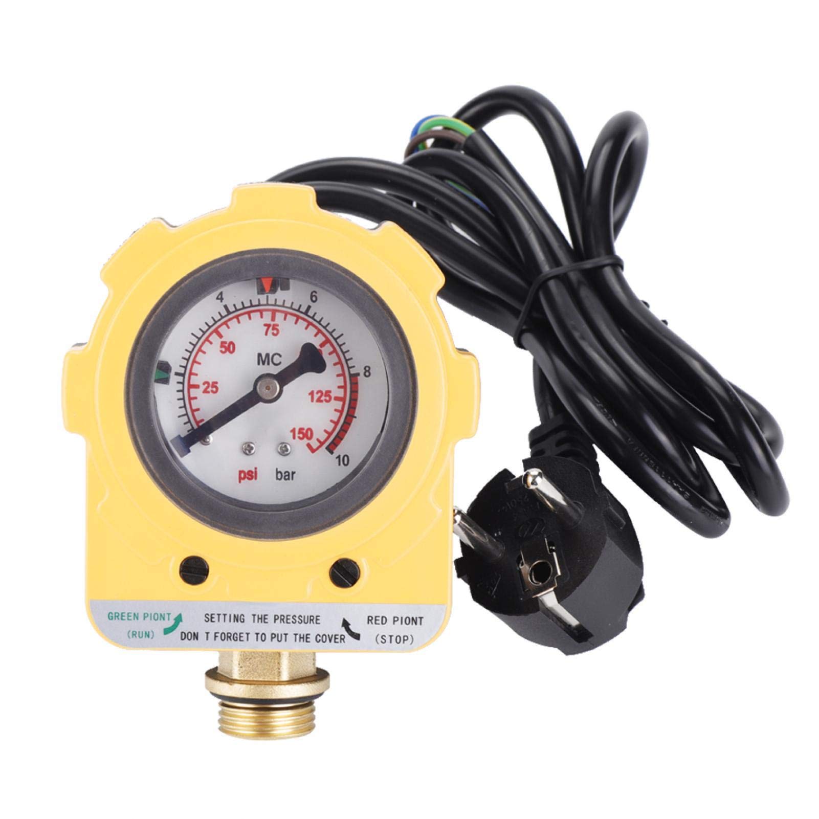 220V 10Bar Automatic Water Pump Pressure Switch Controller - Submersible Pump, Self-Priming Pump & Jet Pump Pressure Control - Ideal for Home Water Systems, Irrigation & Industrial Applications