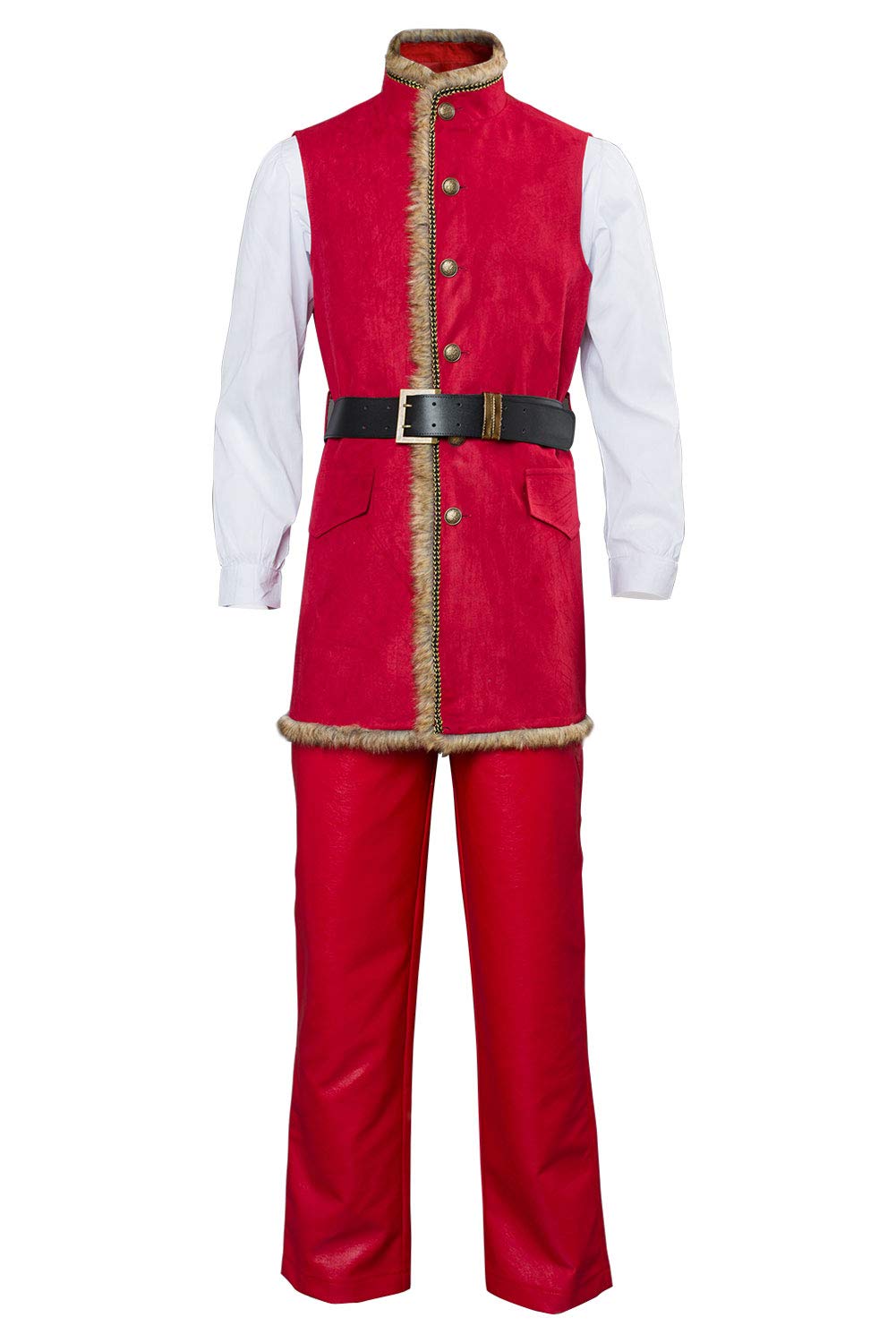 Men's Christmas Santa Claus Costume Set - Red Velvet Suit Jacket with Hat for Holiday Parties, Movie Cosplay & Winter Outfits - Warm Fur Lined Uniform for Festive Events & Christmas Celebrations