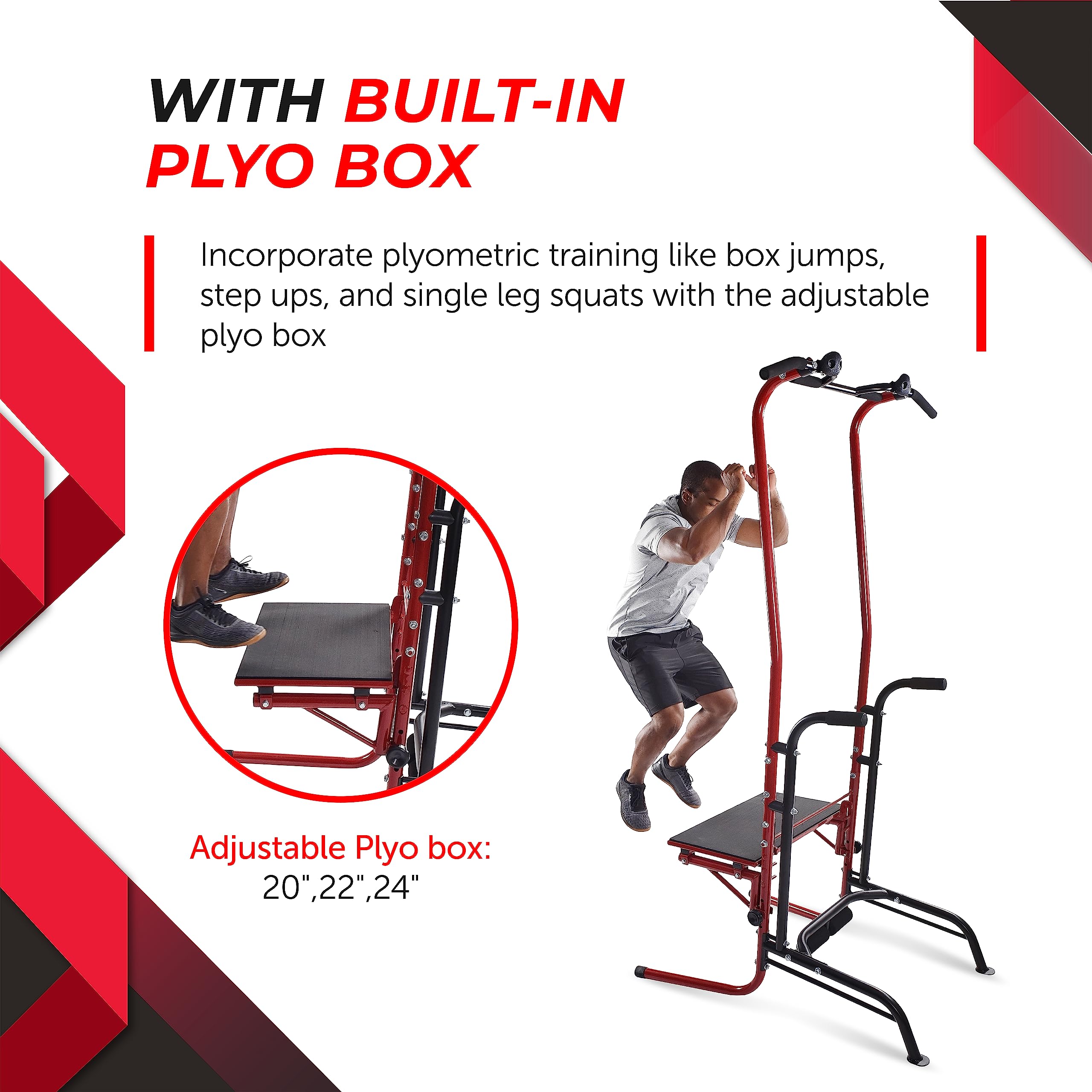 Stamina Power Tower - Pull Up & Dip Bar for Home Gym - 250 lbs Capacity - Perfect for Strength Training