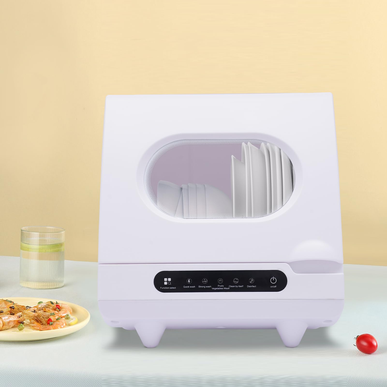 Portable Countertop Dishwasher with 5 Wash Programs - 360° Dual Spray Deep Cleaning Automatic Dishwasher for Small Spaces - Perfect for Apartments, Dorm Rooms, RVs, Camping & Tiny Homes (Compact Kitchen Solution for Busy Lifestyles)