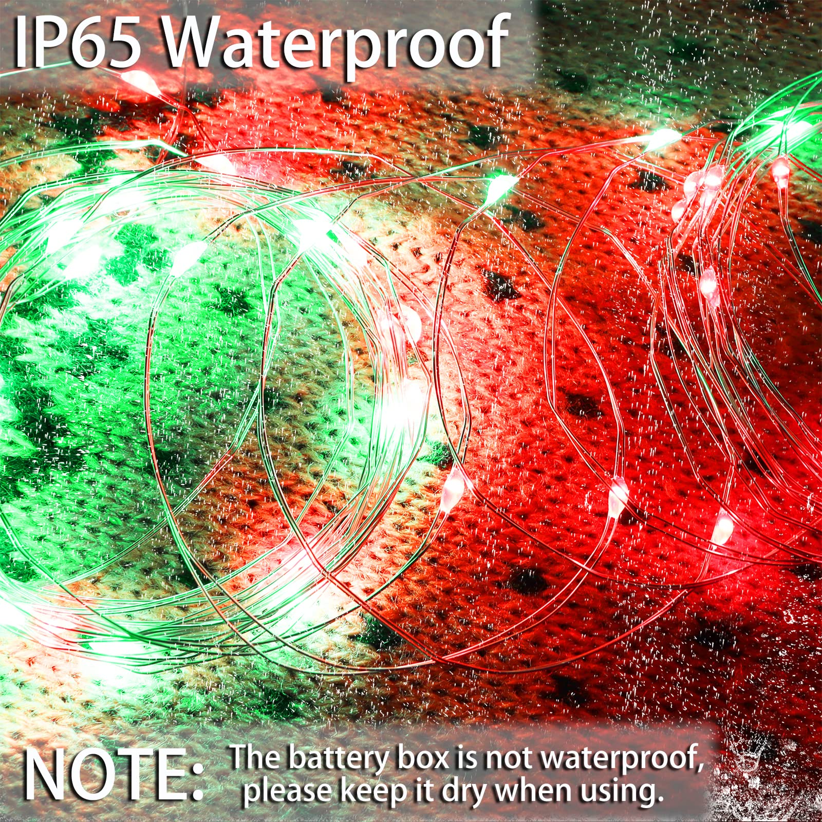 Battery Christmas Lights - 200LED Fairy Lights with Timer for Bedroom & Parties