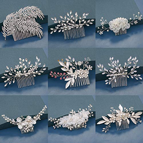 Handmade Silver Crystal Pearl Bridal Hair Comb - Wedding Hair Accessories for Bride, Bridesmaid & Prom - Elegant Hair Jewelry for Weddings, Parties & Special Occasions