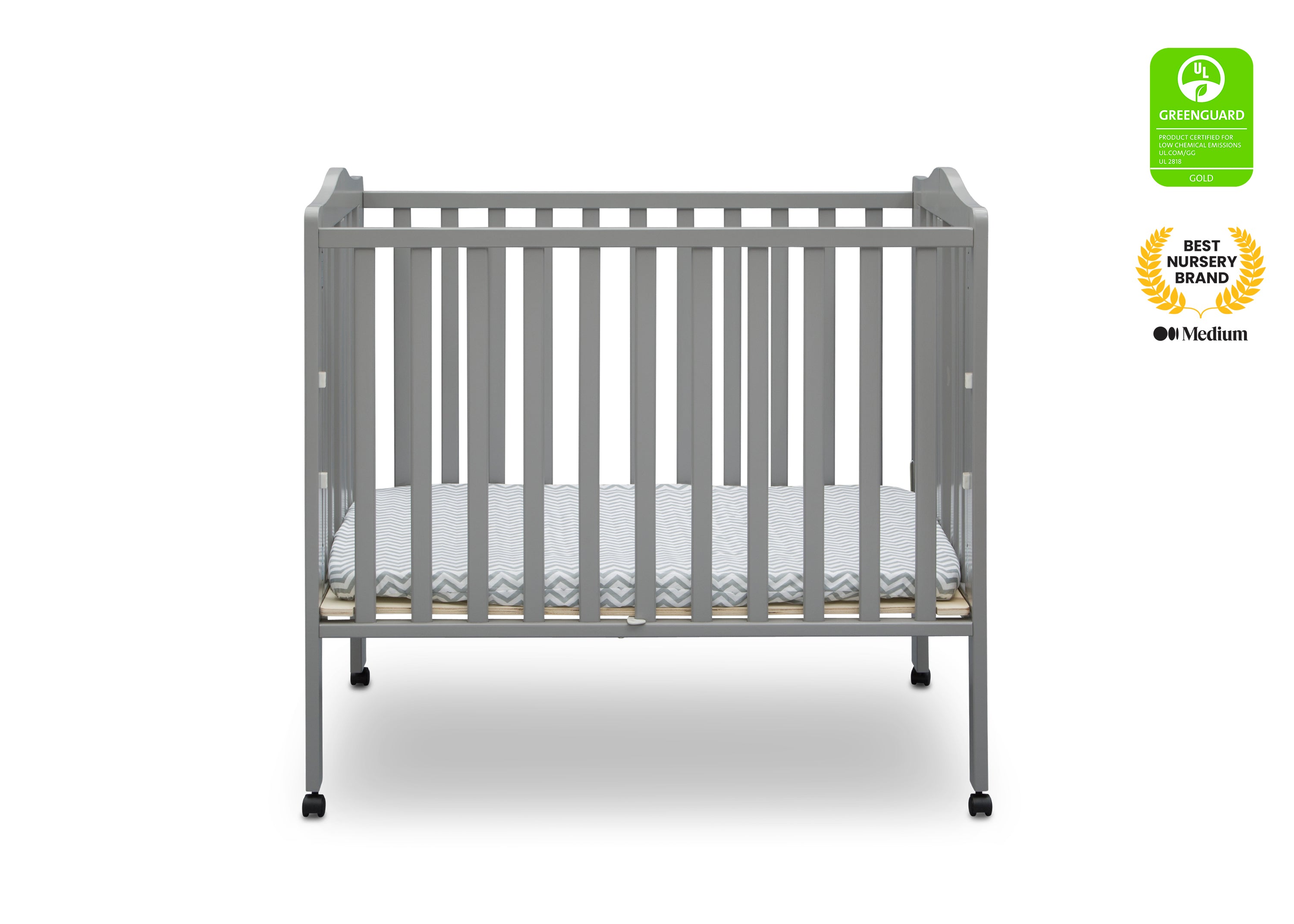 Portable Folding Mini Baby Crib with 1.5 Inch Mattress - Lightweight Travel Crib for Home, Nursery & On-The-Go