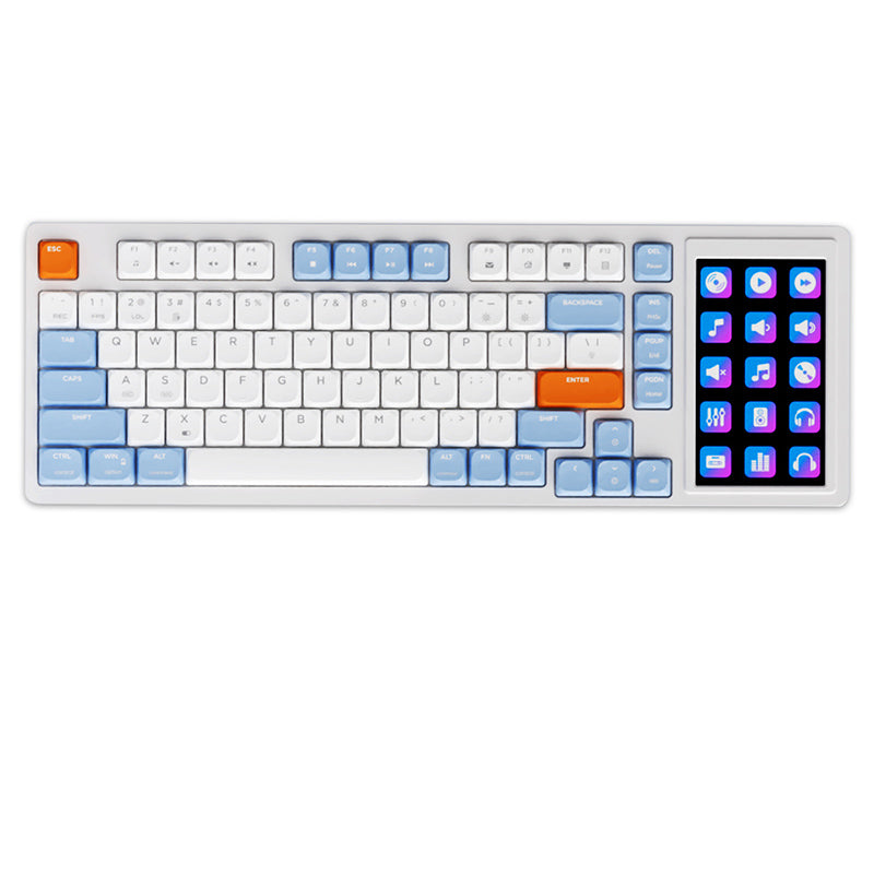 Ajazz AKP815 Low Profile Wired Mechanical Keyboard with Function Screen - Compact Design for Gaming, Office & Typing | Perfect for Small Desks & Travel