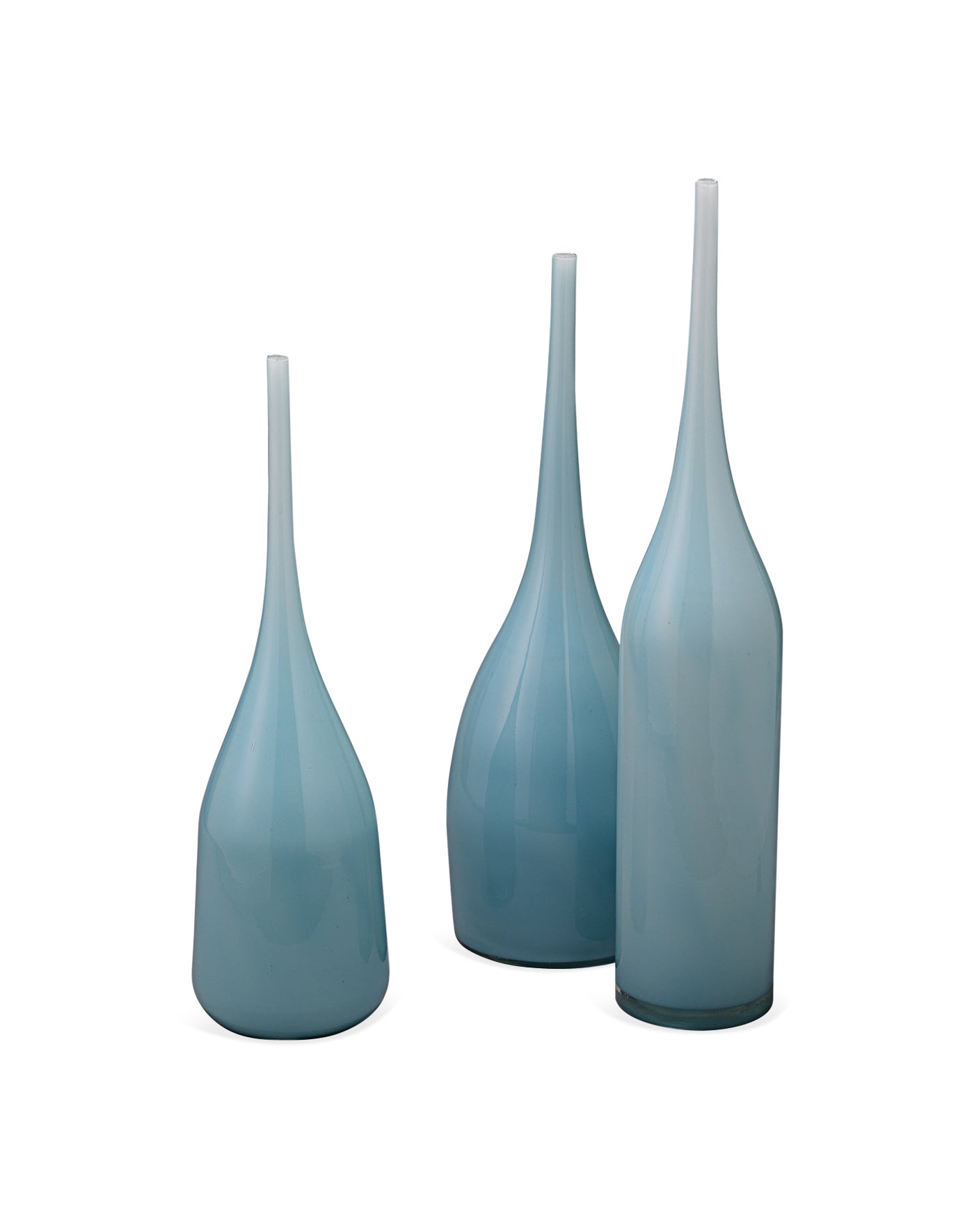 Pixie Vases Set of 3 - Small Decorative Ceramic Vases for Home Decor, Wedding Centerpieces & Tabletop Displays - Periwinkle Blue Color