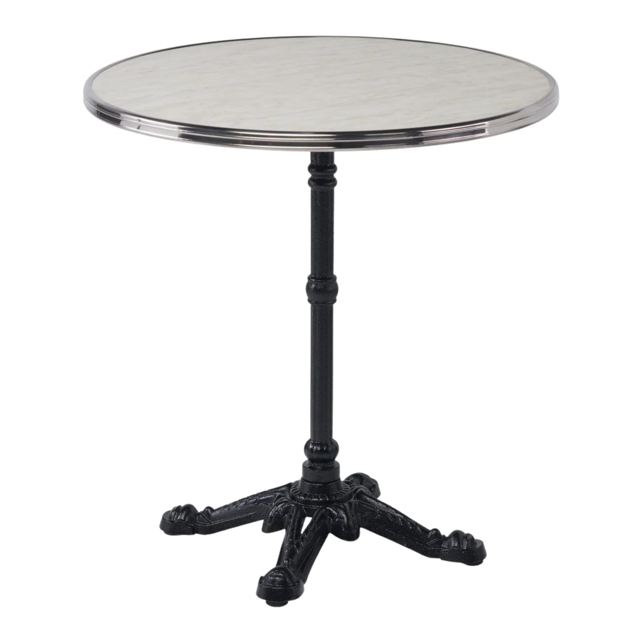 4-Prong Cast Iron Bistro Table - Durable Outdoor Dining Set in 2 Sizes (36