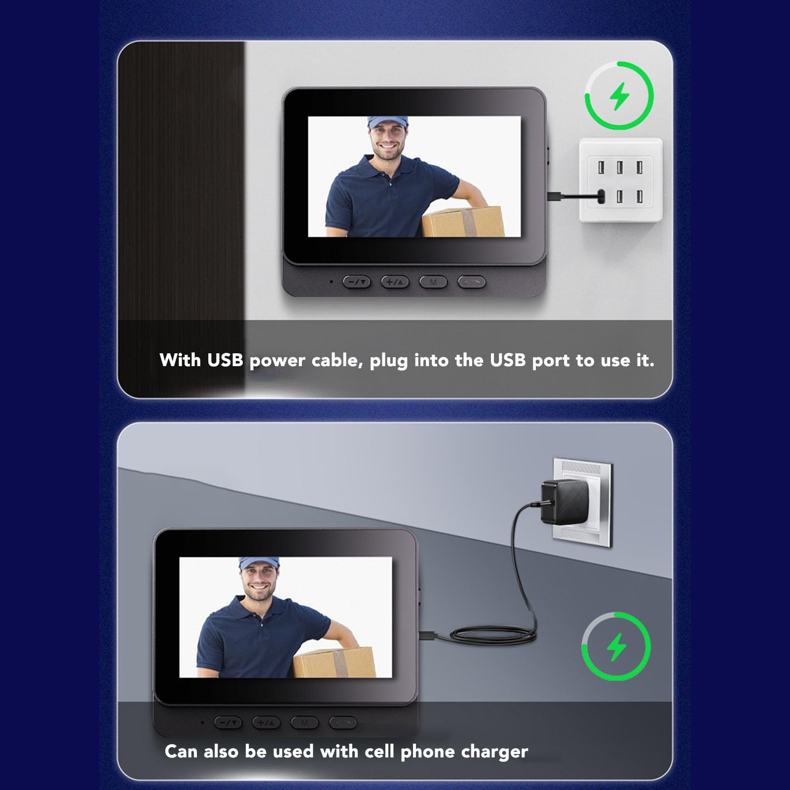 Wireless Video Doorbell Intercom System with 4.3