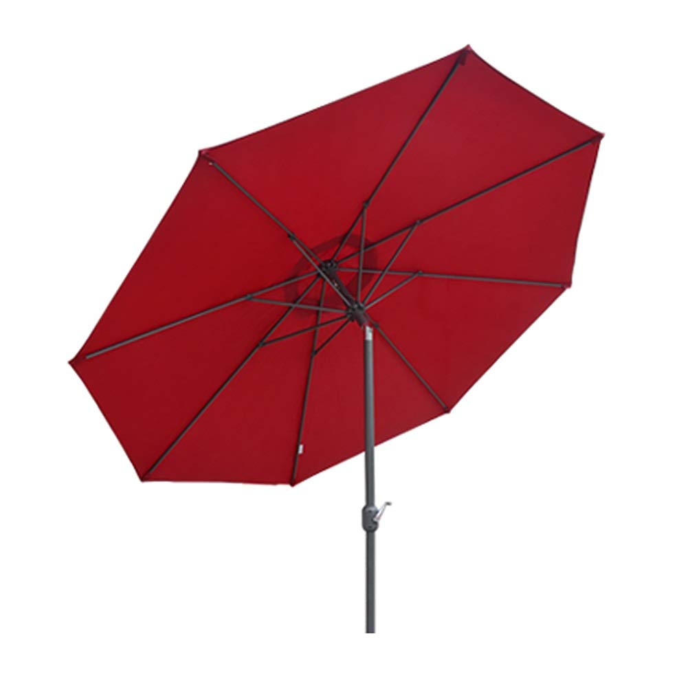 **9ft/2.7m ZXL Patio Umbrella - 8 Ribs & Tilt Adjustment, Outdoor Sun Shade for Deck, Porch, Garden - Easy to Assemble, Red - Perfect for Backyard BBQs, Poolside Lounging & Outdoor Dining**