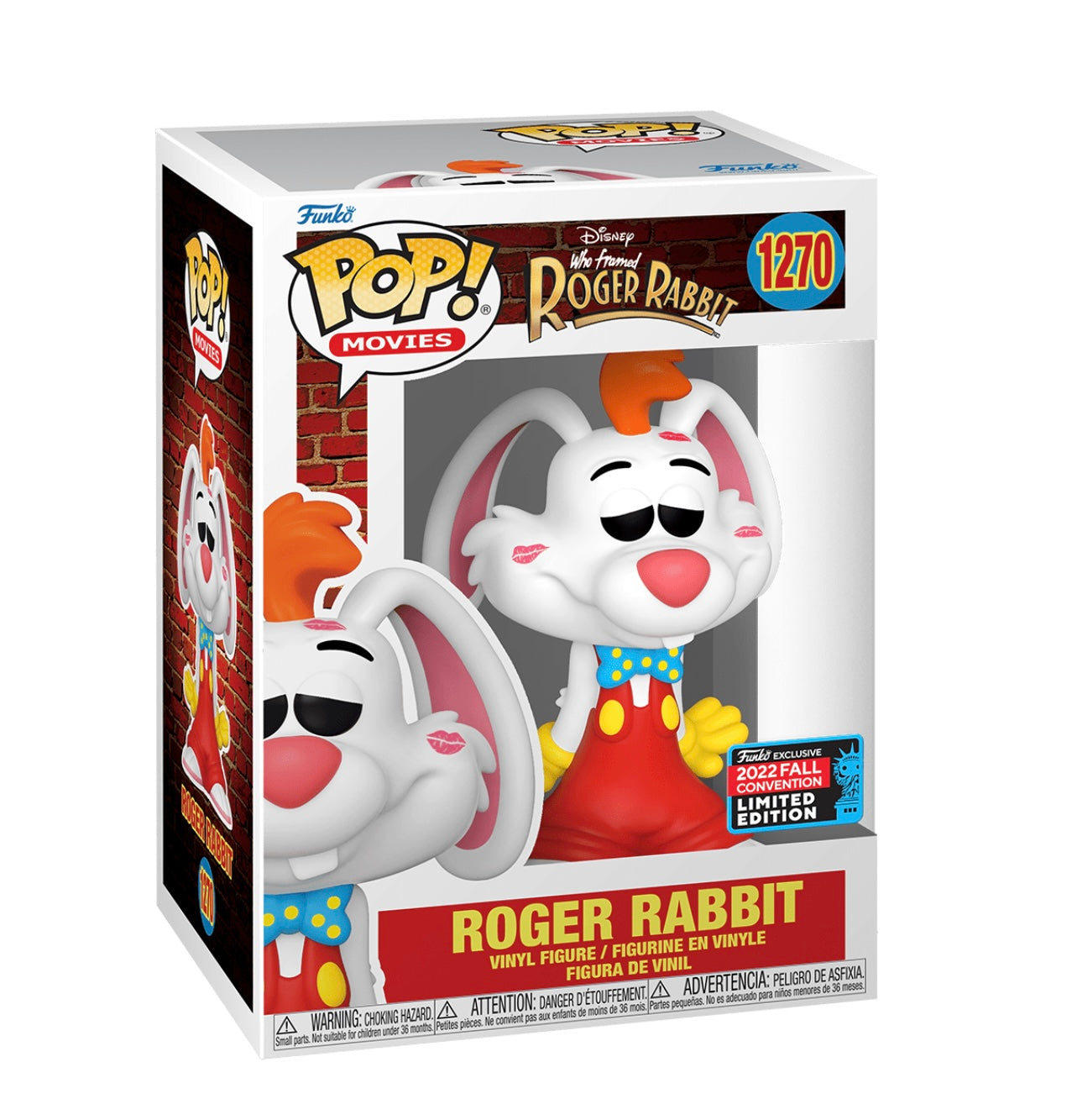 Disney Who Framed Roger Rabbit Pop! Vinyl Figure 2022 Convention Exclusive - Collectible Funko Pop for Disney Fans & Movie Lovers - Perfect for Display, Gifts, and Pop Culture Collections