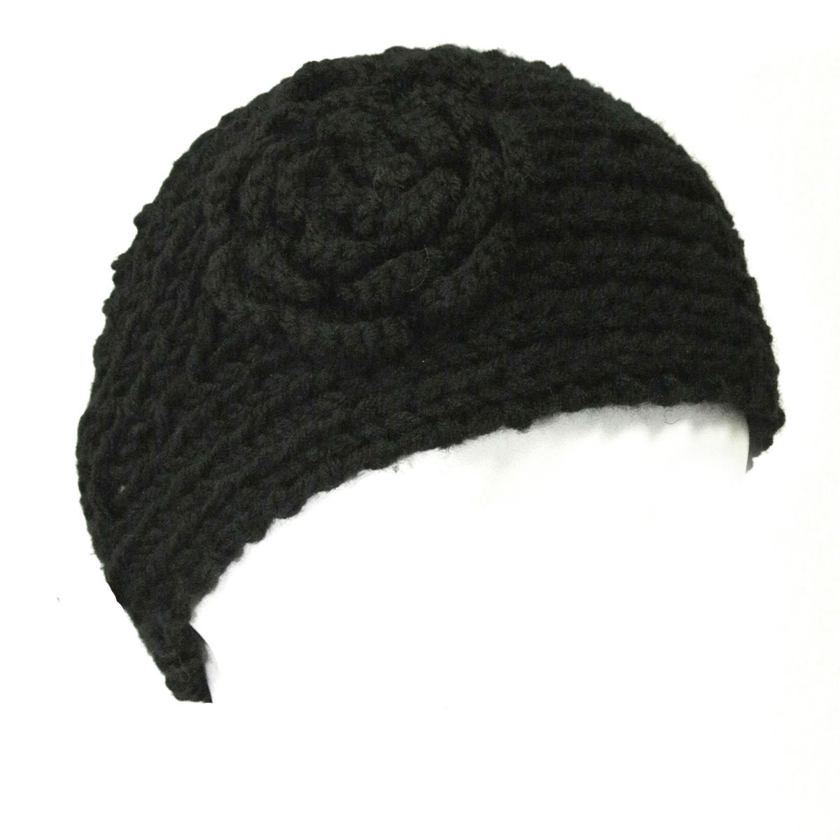 Wrapables Winter Hand Knit Floral Headband for Women - Soft Stretchy Knit Head Wrap - Warm Boho Headband for Cold Weather, Outdoor Activities & Fashion Accessories