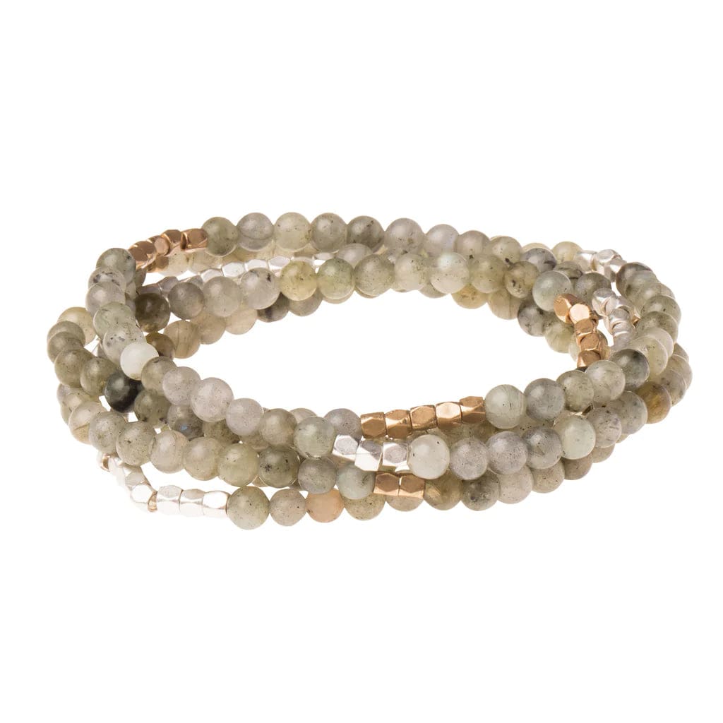 Natural Labradorite Crystal Wrap Bracelet for Energy Healing, Chakra Balancing & Spiritual Protection | Perfect for Meditation, Yoga & Reiki Practitioners
