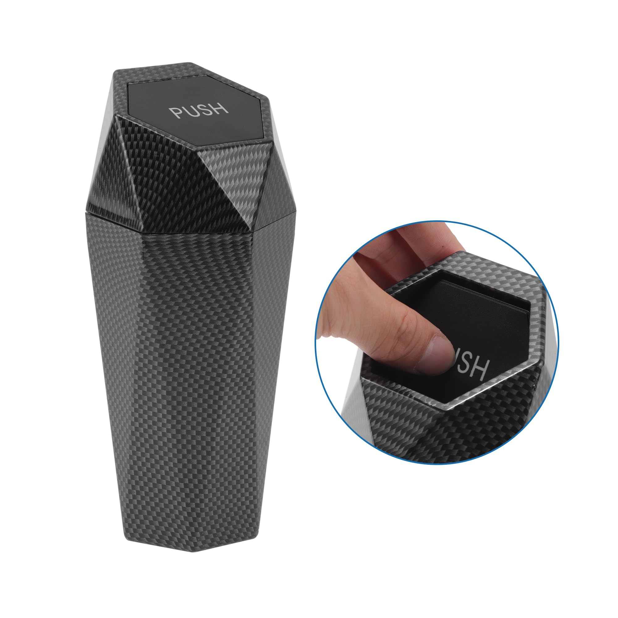 Portable Car Trash Can with Carbon Fiber Pattern - 3.5