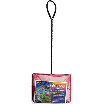 PENN-PLAX Infrared Quick-Net Aquarium Fish Net - Red Color for Invisibility - Durable Strong Safe Fish Tank Tool - Perfect for Catching Tropical Fish, Shrimp & Aquatic Pets Without Disturbing Them