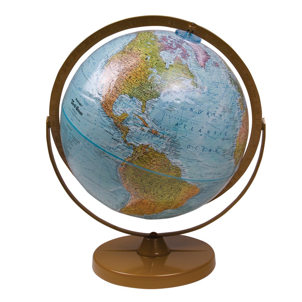 Replogle World Ocean Series Landforms Desk Globe (13031) - Educational Geography Globe for Kids & Students, Perfect for Home, Office, or Classroom Decoration & Learning