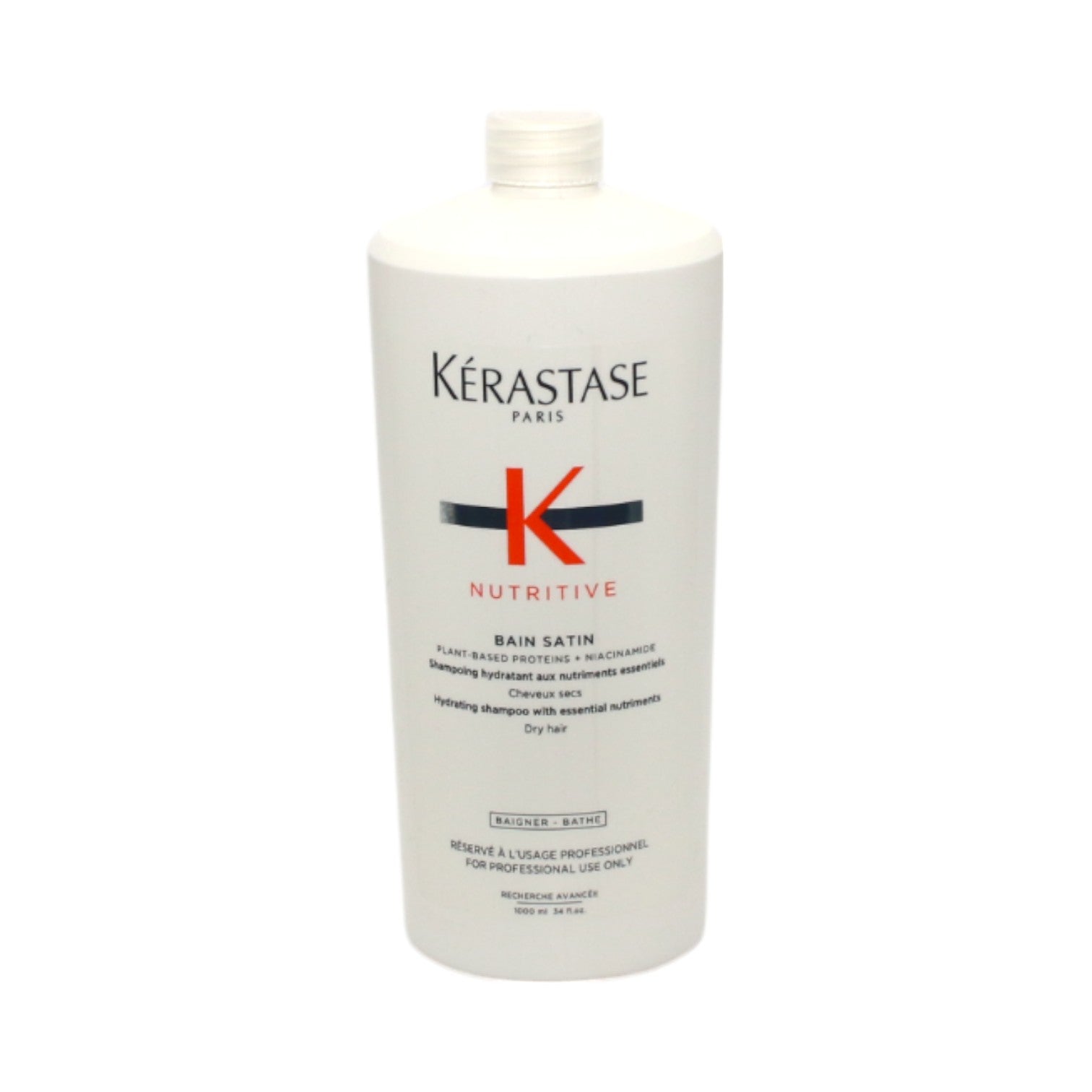 Kerastase Nutritive Hydrating Bain Satin Shampoo for Dry Hair - 34 oz | Moisturizing & Repairing Formula | Perfect for Daily Hair Care & Salon-Quality Results at Home