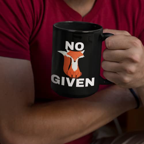 No Fox Given Mug - Funny Fox Coffee Cup for Tea & Hot Drinks - 11oz & 15oz Novelty Ceramic Mug - Perfect Gift for Animal Lovers & Office Humor