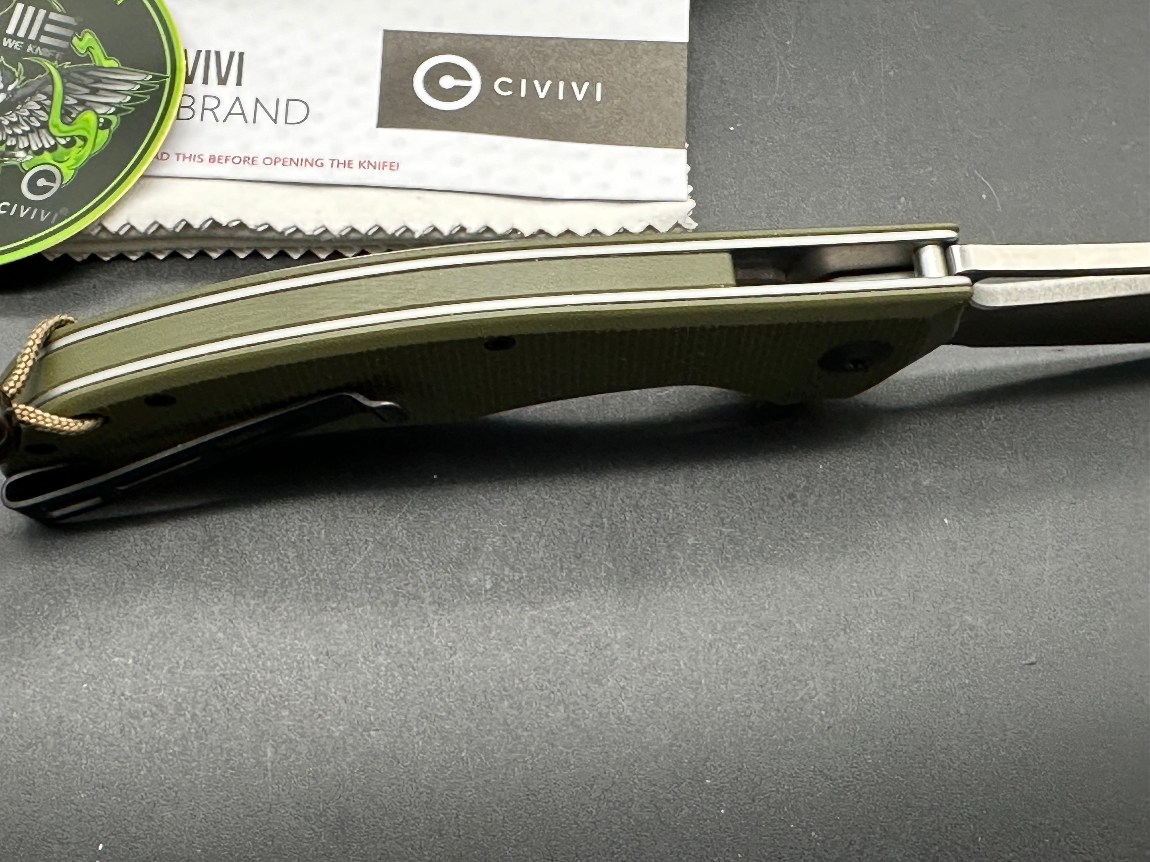 Civivi Vexer Folding Knife - OD Green D2 Steel Blade with Lanyard - EDC Pocket Knife for Camping, Hiking & Outdoor Adventures