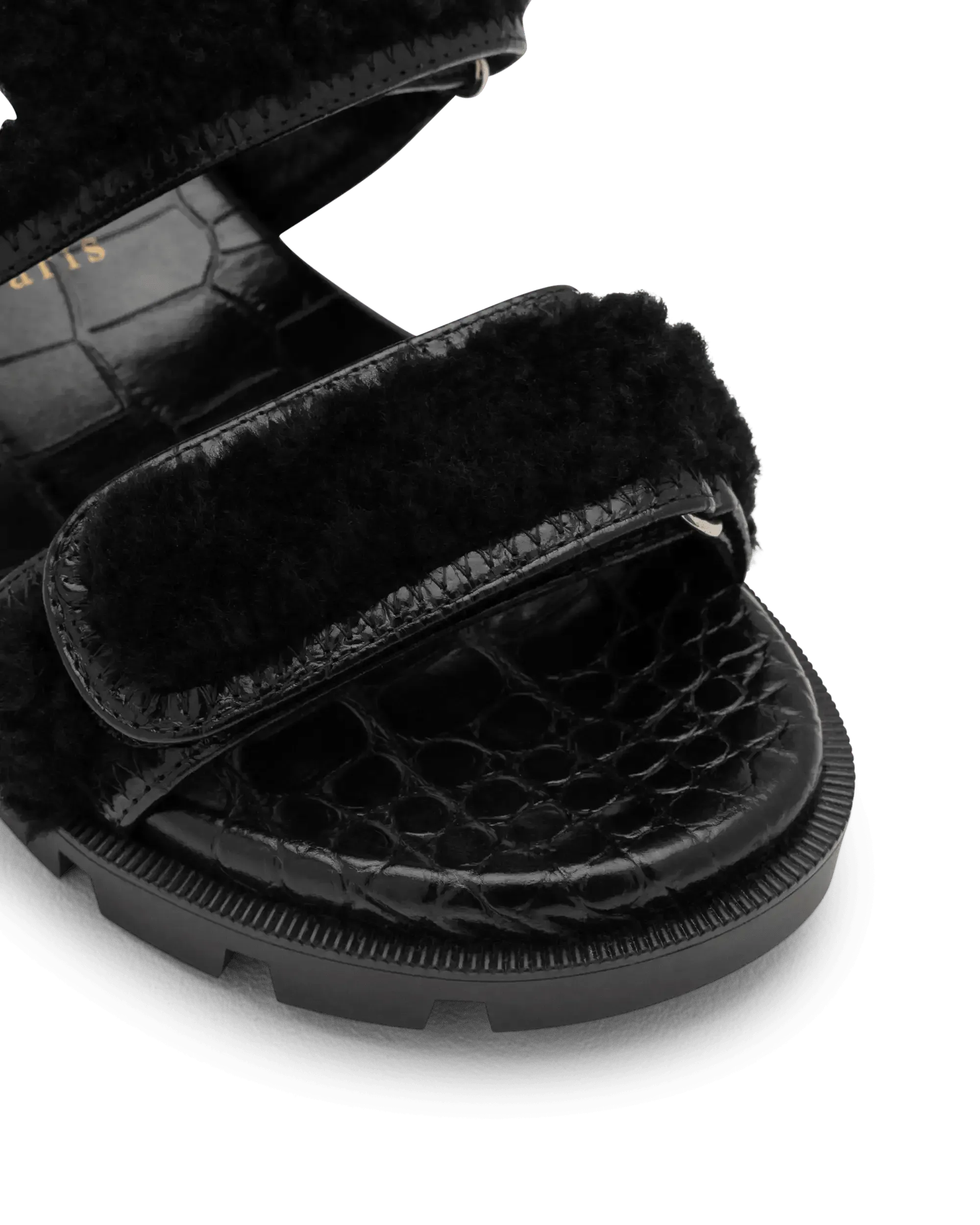 Lock Wool Flat Sandals for Women - Comfortable Summer Slide Sandals with Arch Support - Perfect for Beach, Vacation & Casual Wear