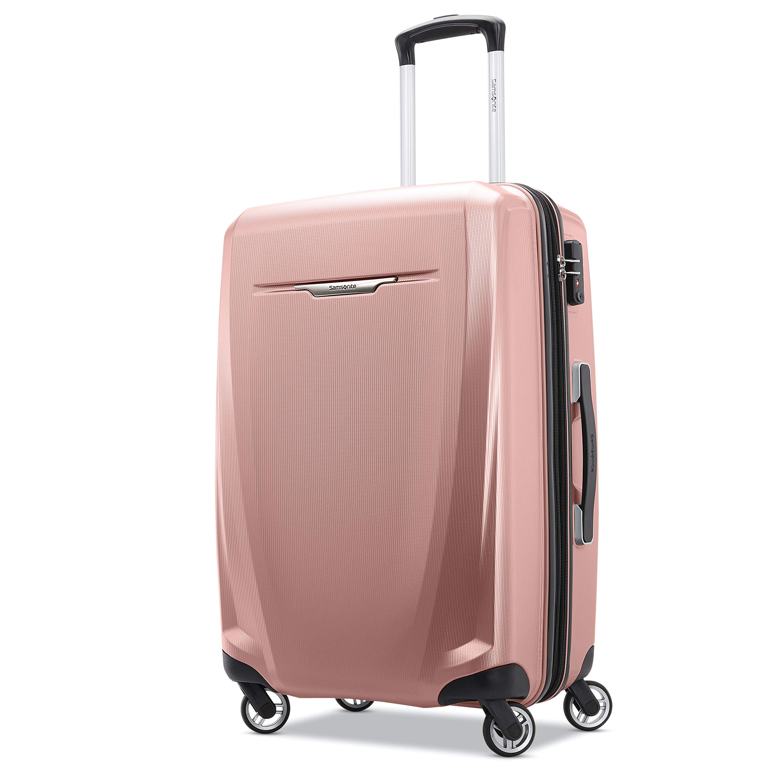 Samsonite Winfield 3 DLX Expandable Hardside Spinner Luggage 25-Inch Checked-Medium Suitcase - Rose | Perfect for Business Travel, Vacation & Airplane Carry-On