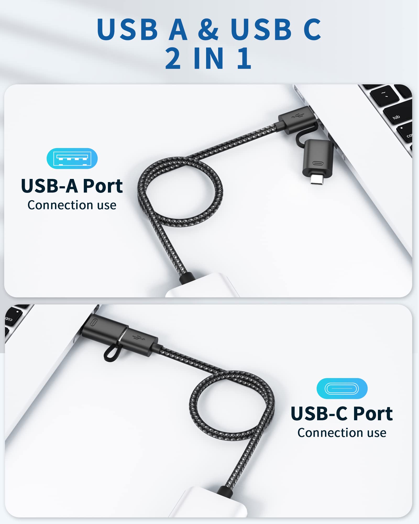 BYEASY 4-Port USB C Hub with USB A, Micro USB, and Thunderbolt 3 - Aluminum USB Splitter for MacBook Pro/Air, Laptop, PC - Perfect for Office, Travel & Home Workspaces