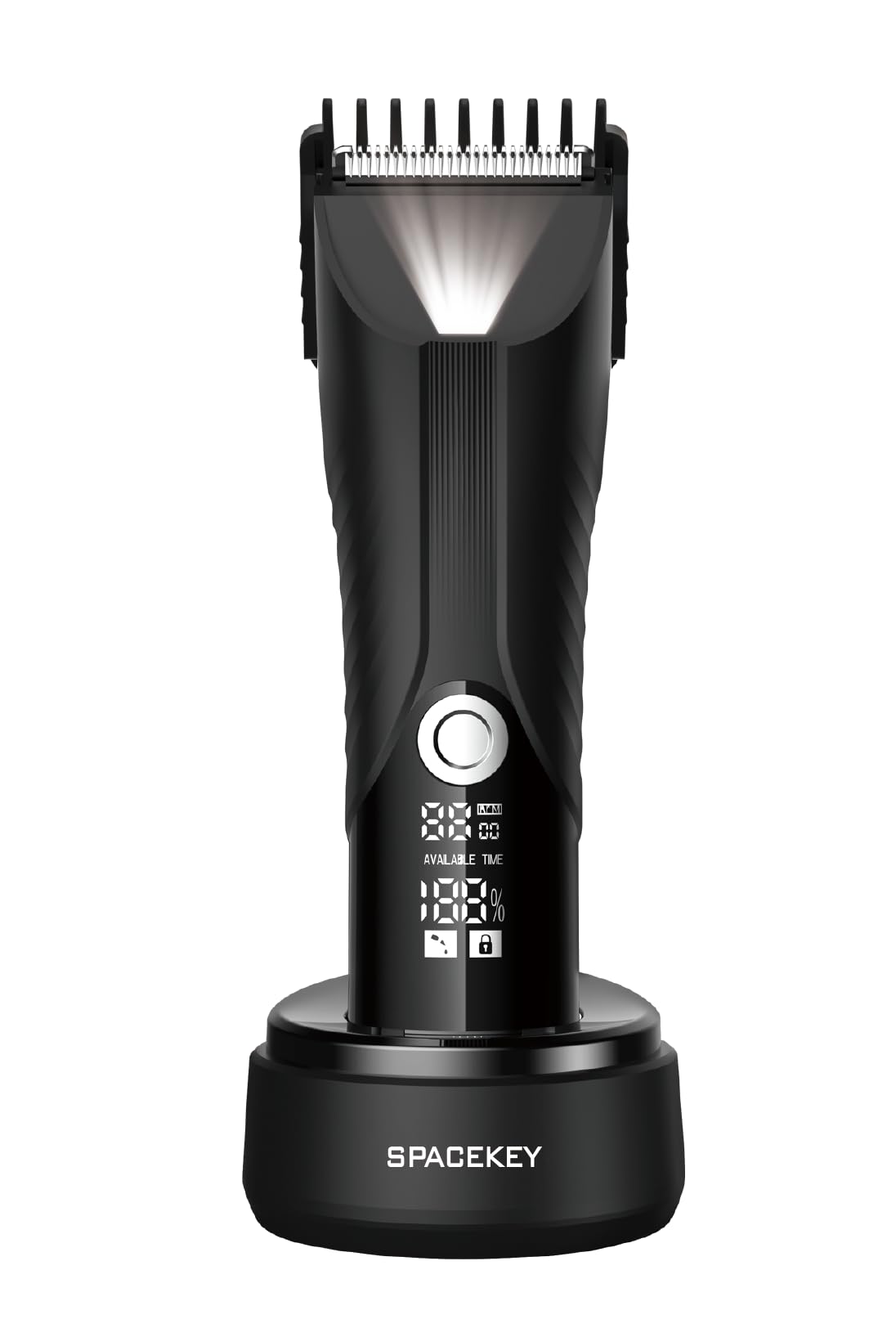 Spacekey Body Hair Trimmer for Men & Women - Rechargeable Electric Groomer with 3 Attachments for Smooth Shaving - Perfect for Beard, Chest, Back, Legs & Bikini Line Grooming at Home or Travel