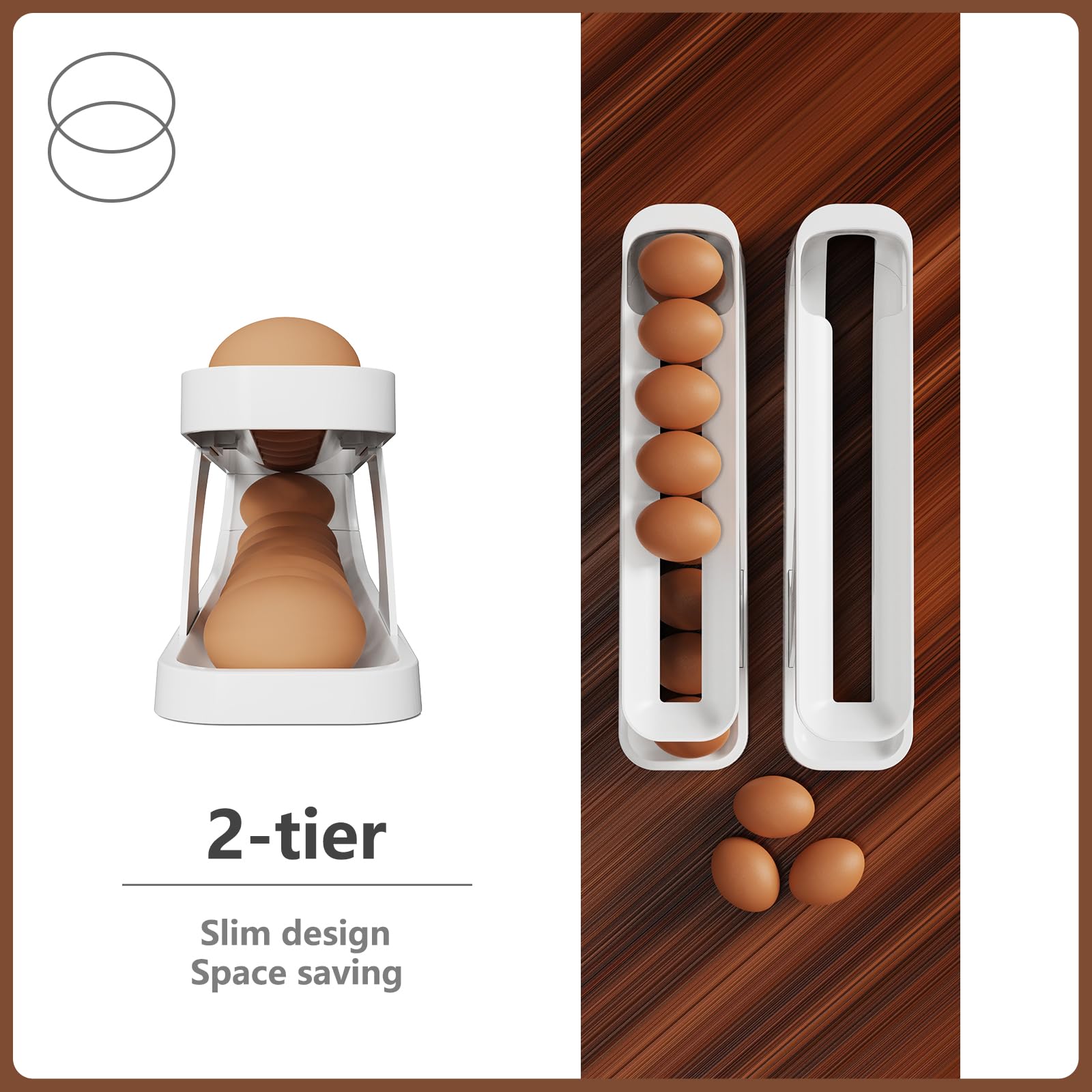 CHANCETSUI Egg Storage Holder for Fridge Organization - Space Saving Refrigerator Organizer for RV, Camper & Home Kitchen | Perfect for Camping Trips & Small Space Living