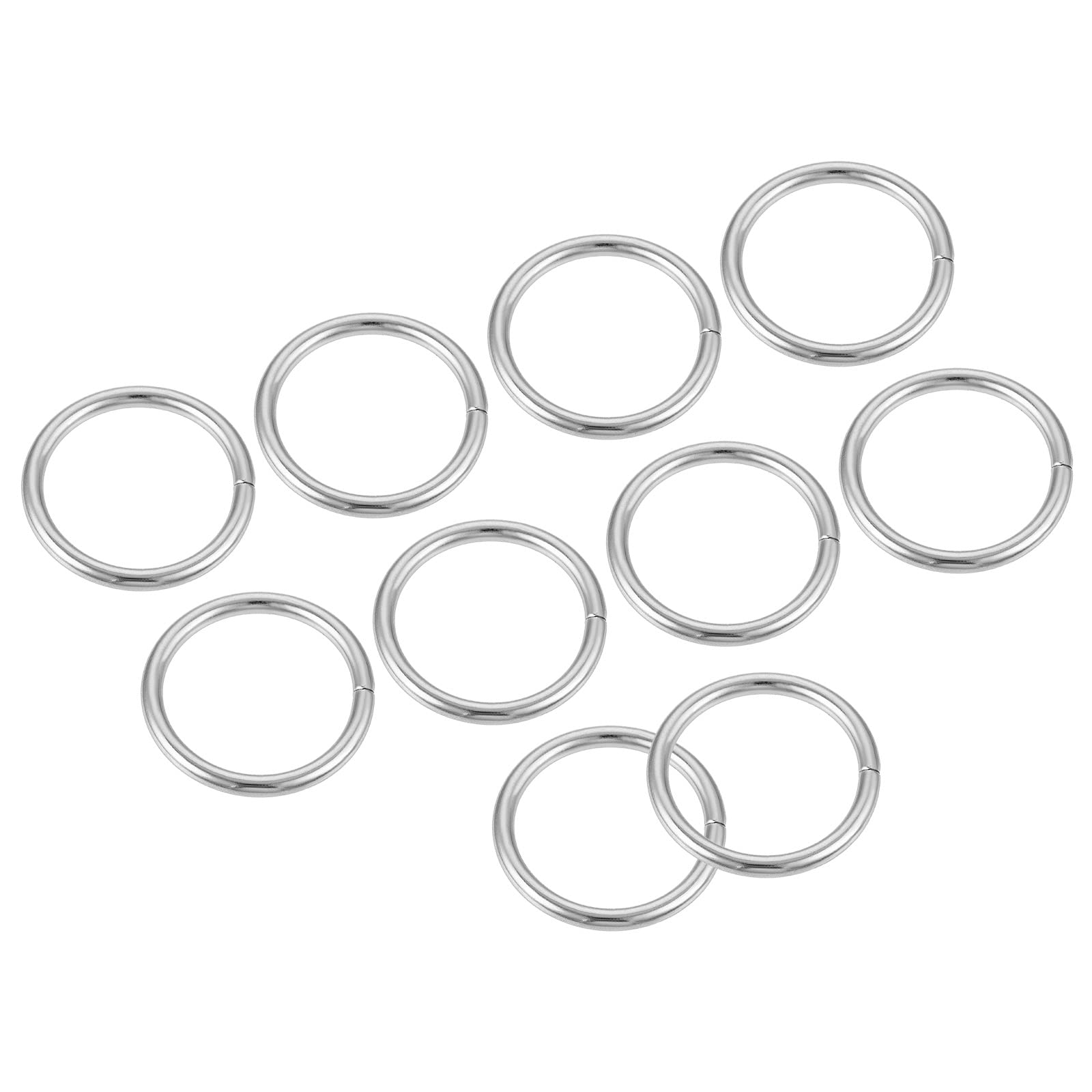 METALLIXITY Metal O Ring Buckles - 10 Pack Stainless Steel Round Rings for DIY Craft, Handbags, Belts & Accessories - Perfect for Bag Straps, Keychains & Jewelry Making