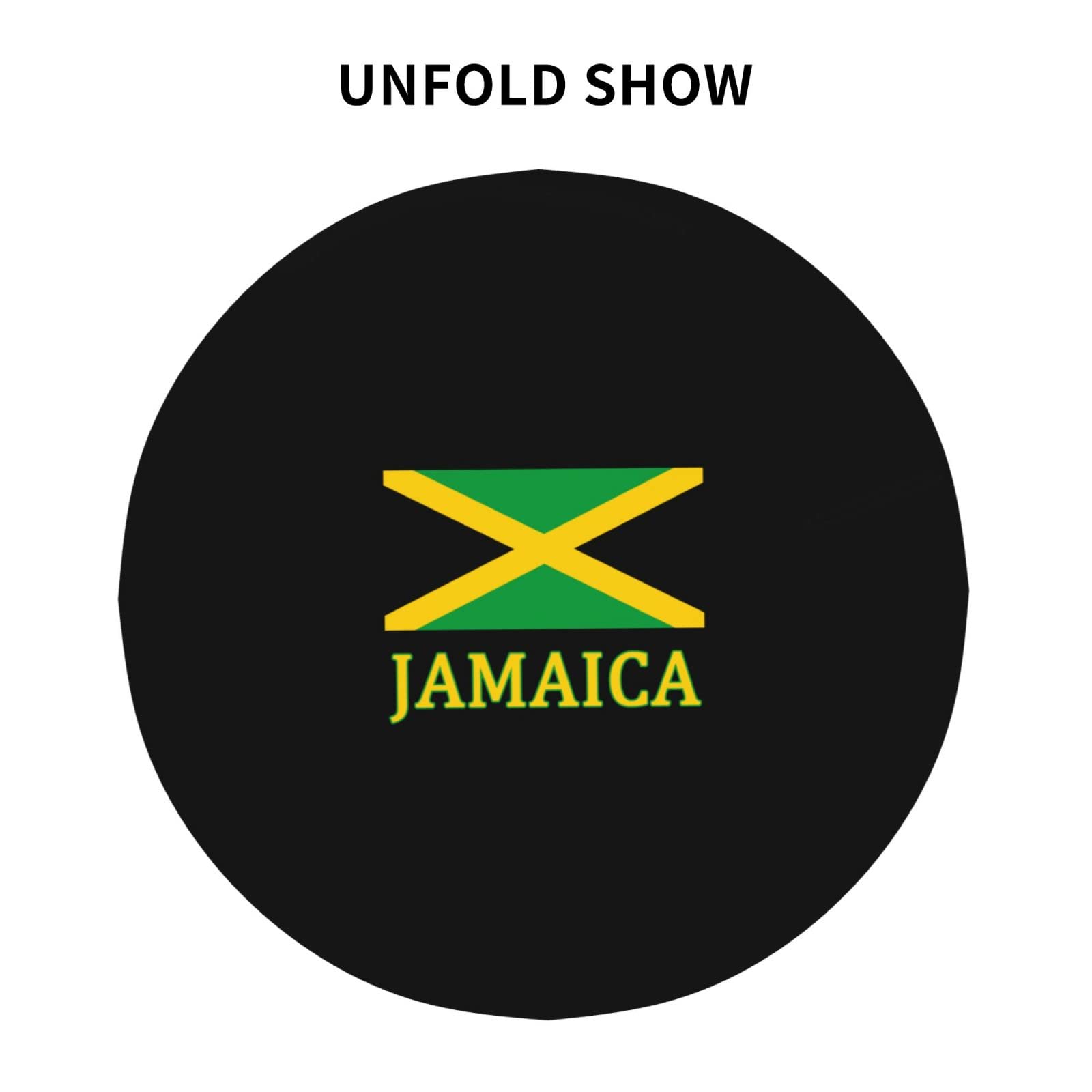 Jamaican Flag Round Tablecloth - 60 Inch Decorative Cotton Table Cover for Dining, Coffee & Outdoor Use - Perfect for Parties, Caribbean Theme Decor & Home Celebration