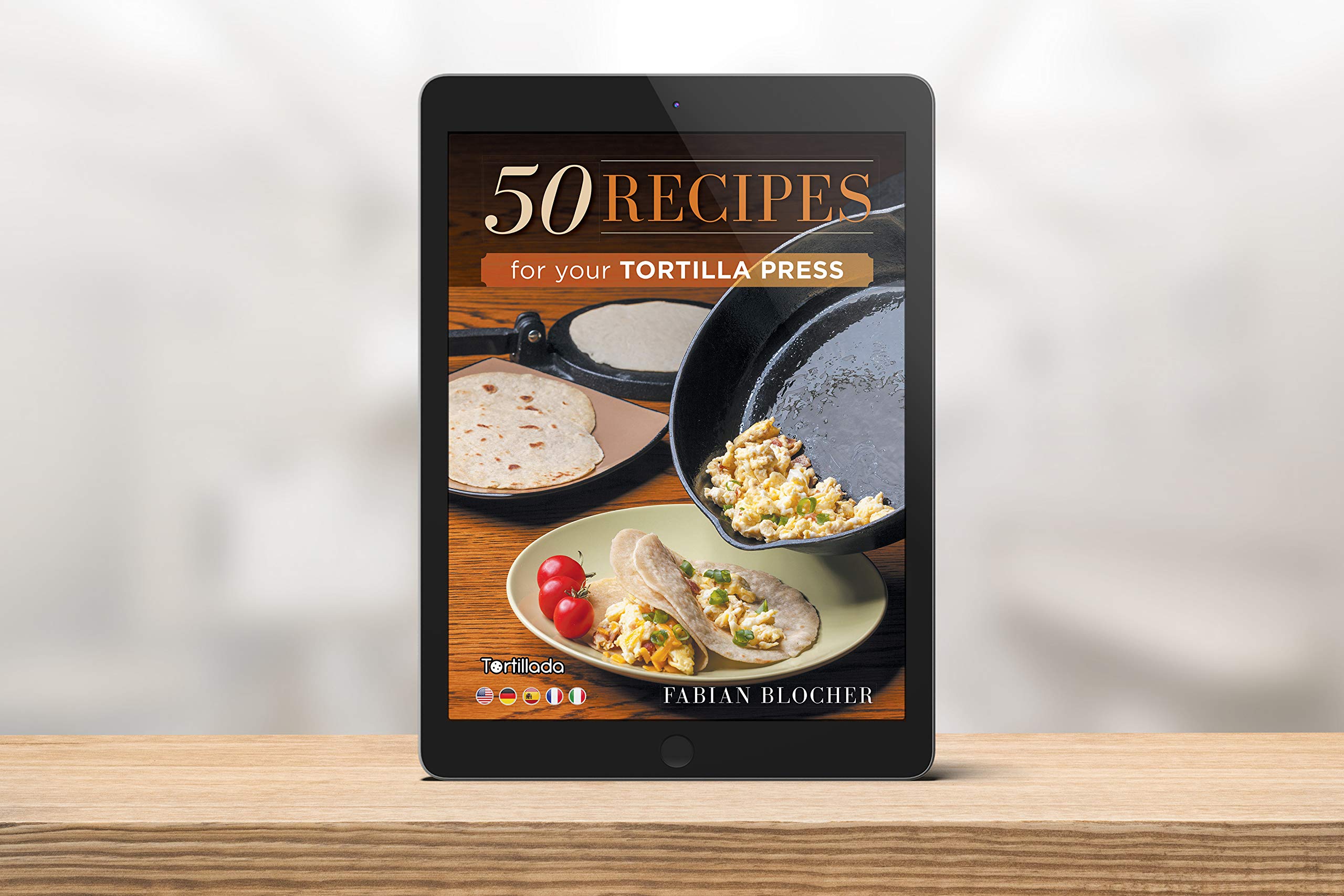 10 Inch Cast Iron Tortilla Press - Heavy Duty Quesadilla Maker & Roti Press - Pre-Seasoned with Free E-Book Recipes - Perfect for Making Homemade Tortillas, Flatbreads & Mexican Dishes