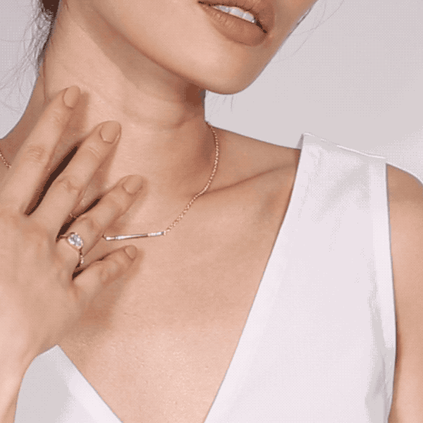 Elegant Baguette Bar Necklace for Women - Minimalist Gold Pendant Chain - Perfect for Everyday Wear, Date Nights & Special Occasions
