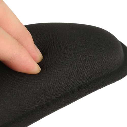 Non-Slip Black Silica Gel Wrist Rest Mouse Pad for PC, Laptop & Desktop - Ergonomic Support for Gaming, Office Work & Long Computer Sessions