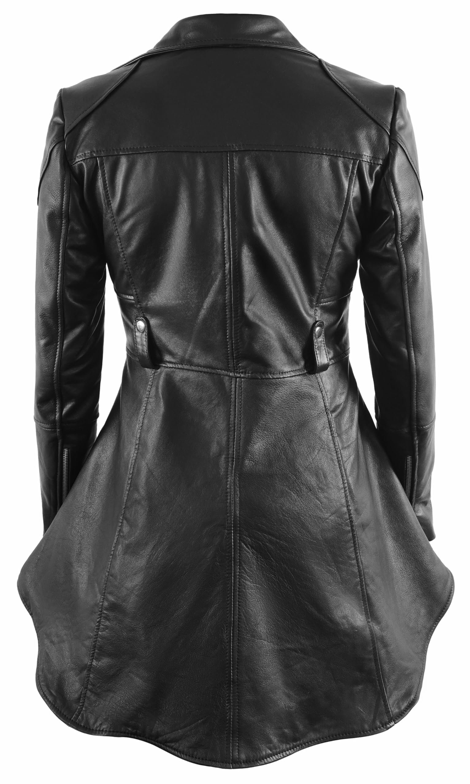 Women's Peplum Leather Jacket - Genuine Leather Motorcycle Jacket for Ladies - Stylish Outerwear for Date Night, Office & Night Out