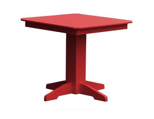 A&L Furniture Square Dining Table with Free 2 Umbrella Holes - Perfect for Outdoor Patio, Garden, and Backyard Dining