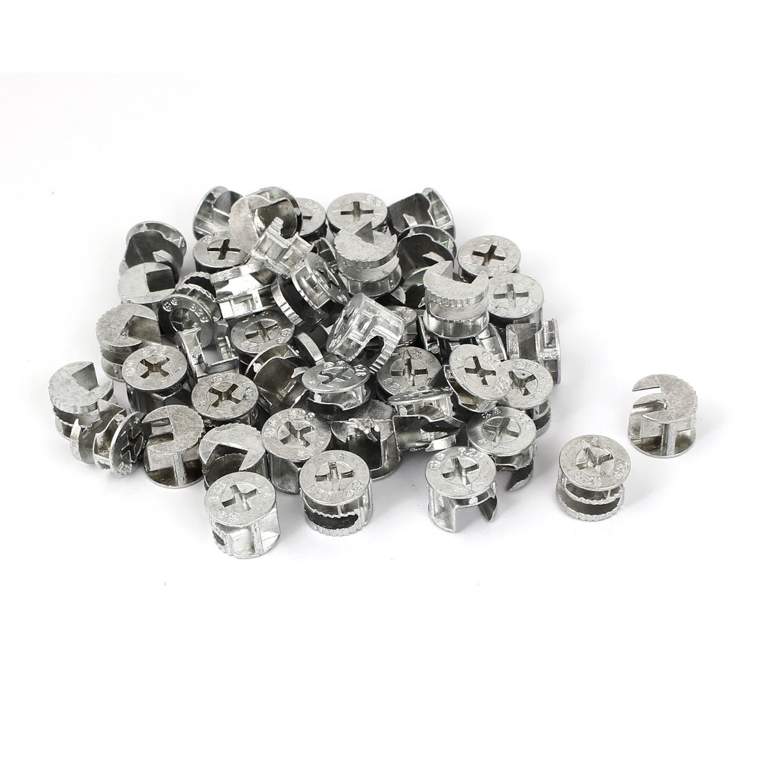50Pcs 15mm x 11mm Furniture Cam Lock Connectors - Heavy Duty Cabinet Drawer Dresser Wardrobe Panel Fasteners | DIY Home Improvement & Furniture Assembly Accessories