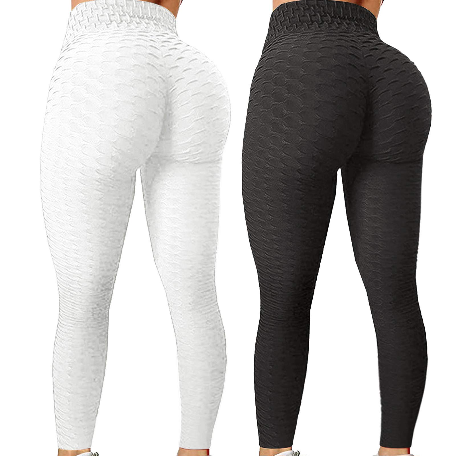 TPCHOICE Women's Booty Lifting Leggings - 2PC High Waist Tummy Control Yoga Pants with Bubble Texture for Workout, Gym & Slimming | Perfect for Yoga, Running & Everyday Wear