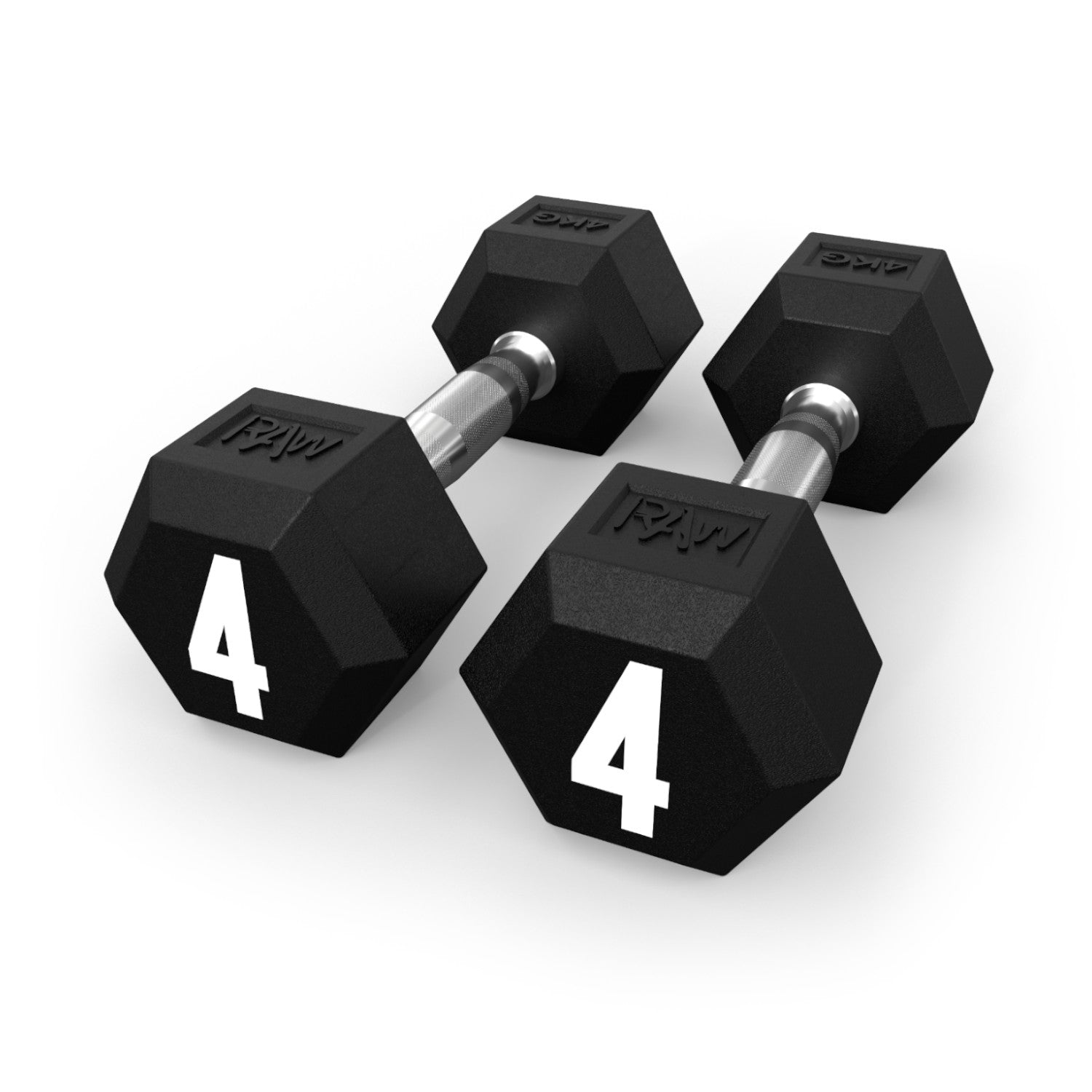 Hex Rubber Dumbbells 4KG Pair - Premium Non-Slip Grip for Home Gym, Strength Training & Fitness Workouts