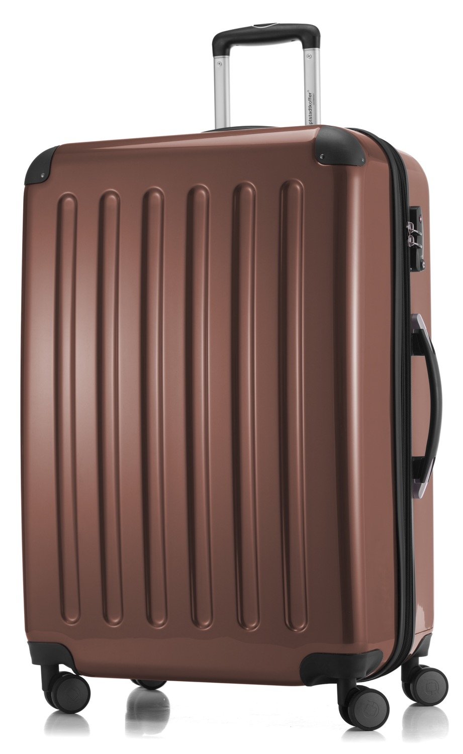 Premium 3-Piece Brown Luggage Set by Hauptstadtkoffer - Durable Spinner Suitcase for Travel, Business Trips & Family Vacations