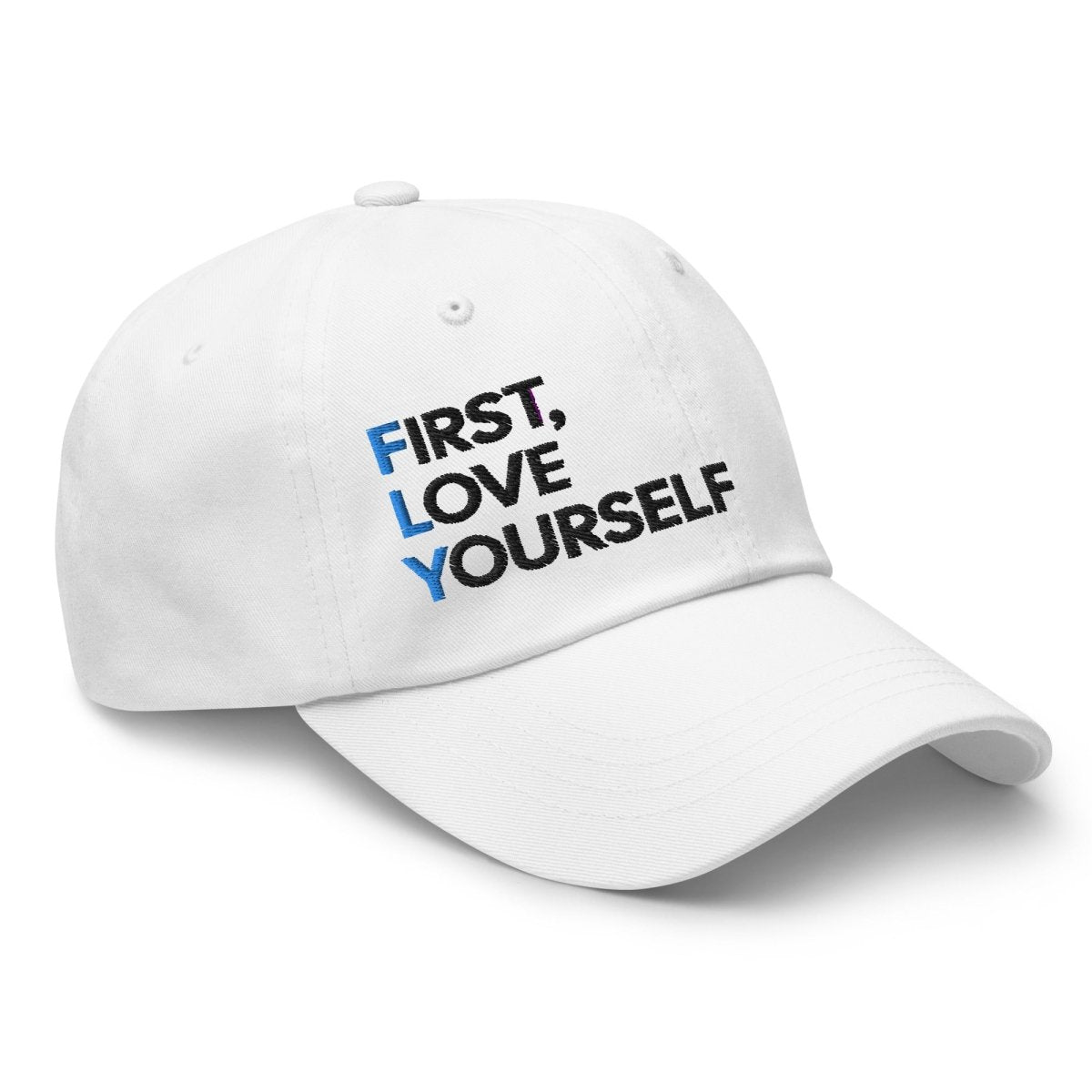 First, Love Yourself Embroidered Dad Hat - Trendy Adjustable Baseball Cap for Men & Women - Perfect for Outdoor Activities, Casual Wear & Street Fashion