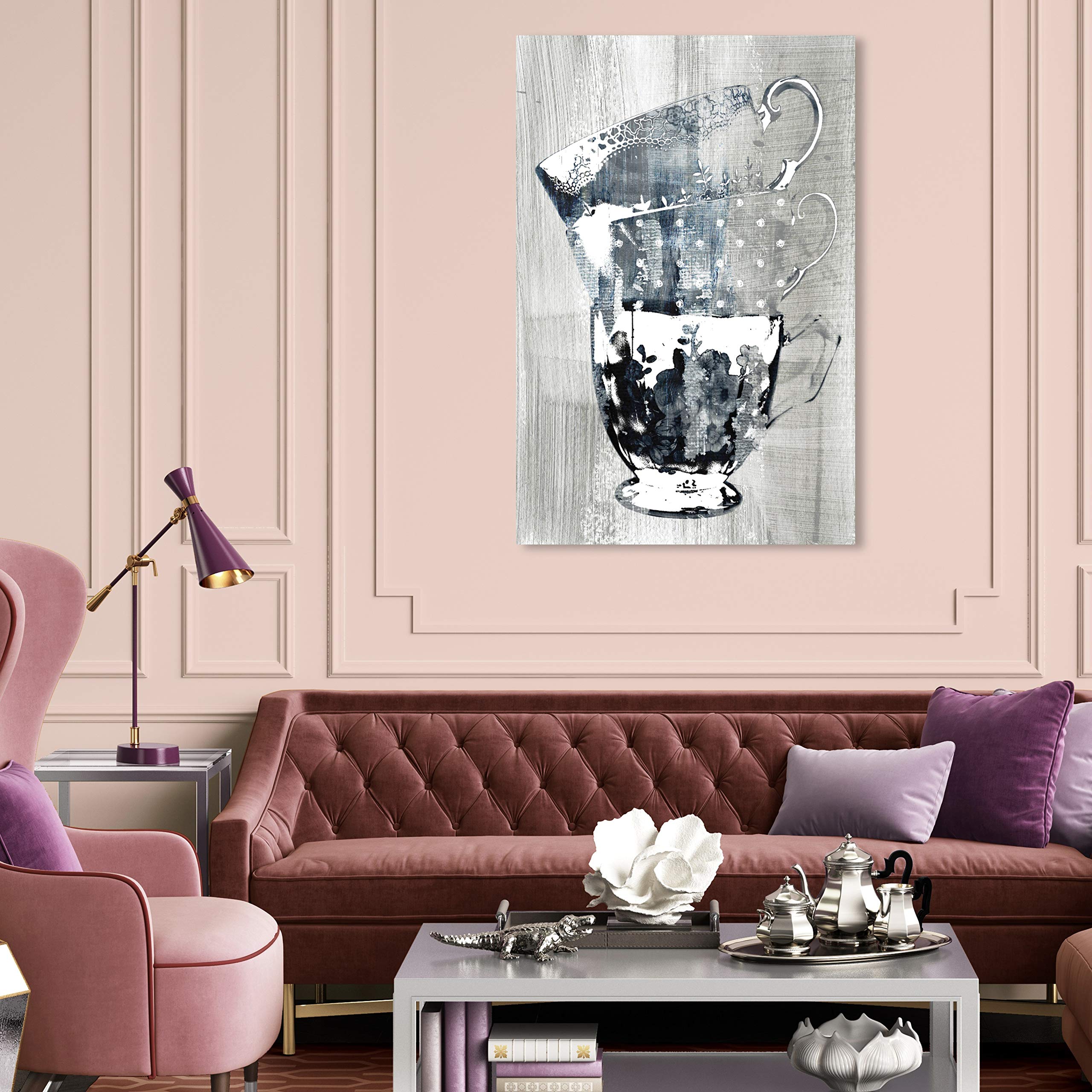 Oliver Gal Artist Co. Coffee Cups Screenprint Wall Art Canvas Print - 30