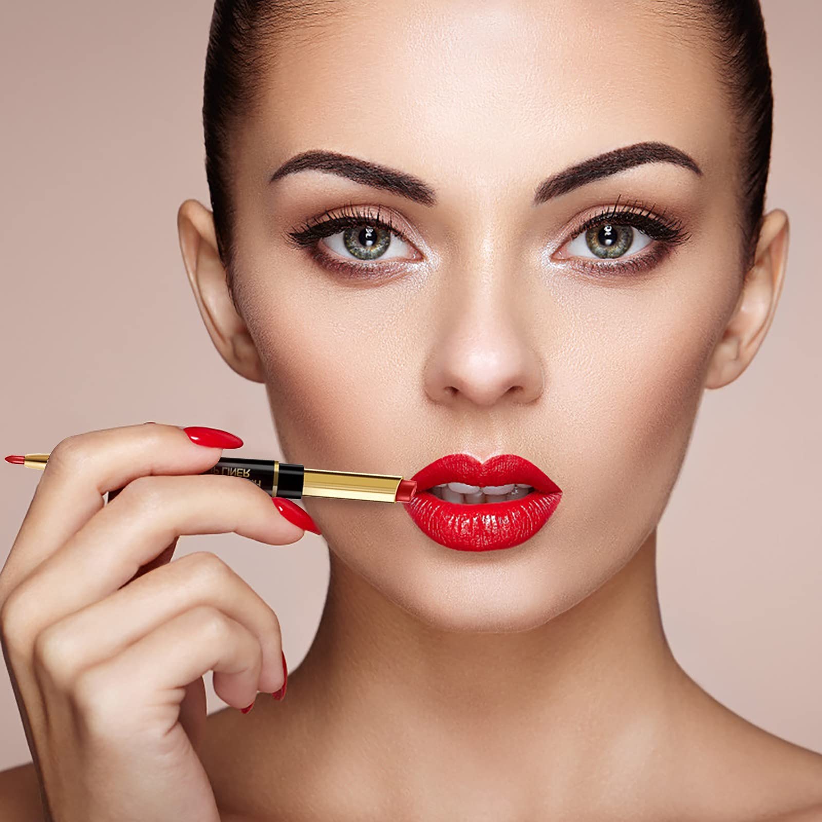 2-in-1 Double Head Matte Lipstick with Lip Liner - Waterproof, Long Lasting Nude Velvet Lipstick Pen for Everyday Wear & Special Occasions