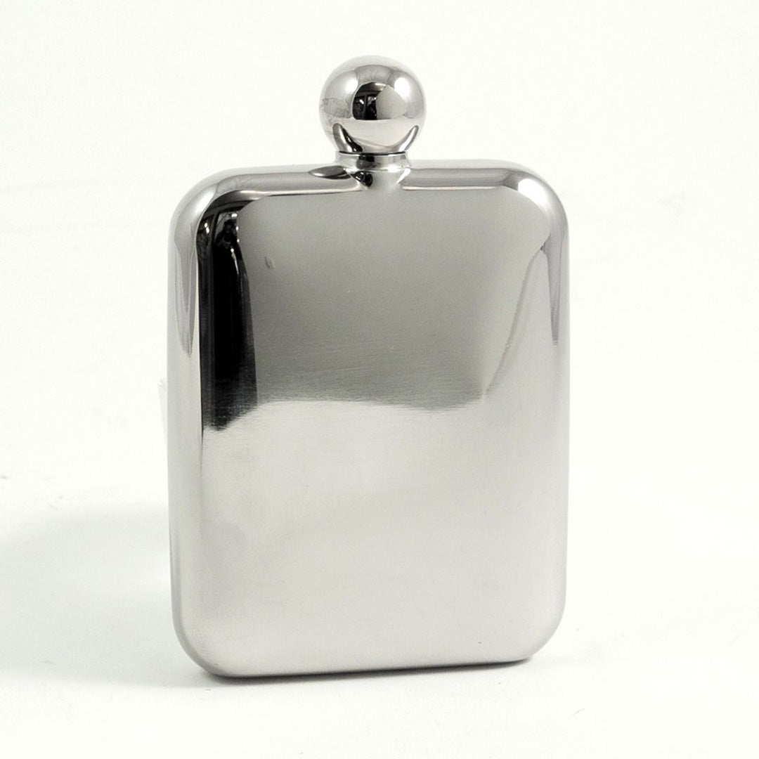 Premium 6oz Stainless Steel Mirror Finish Round Corner Flask - Durable & Stylish for Outdoor Camping, Hiking, and Travel